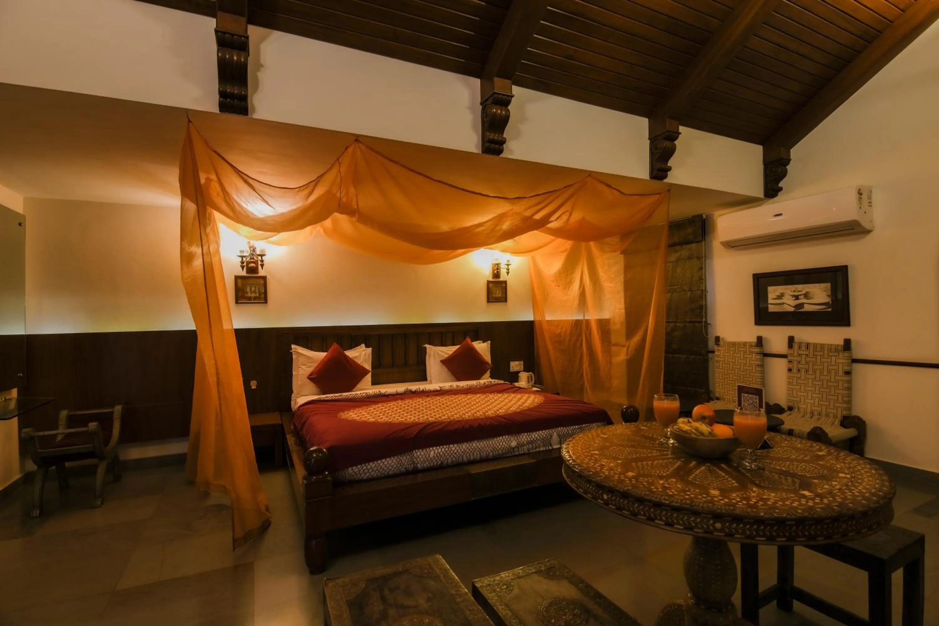 Bed in Heritage Khirasara Palace