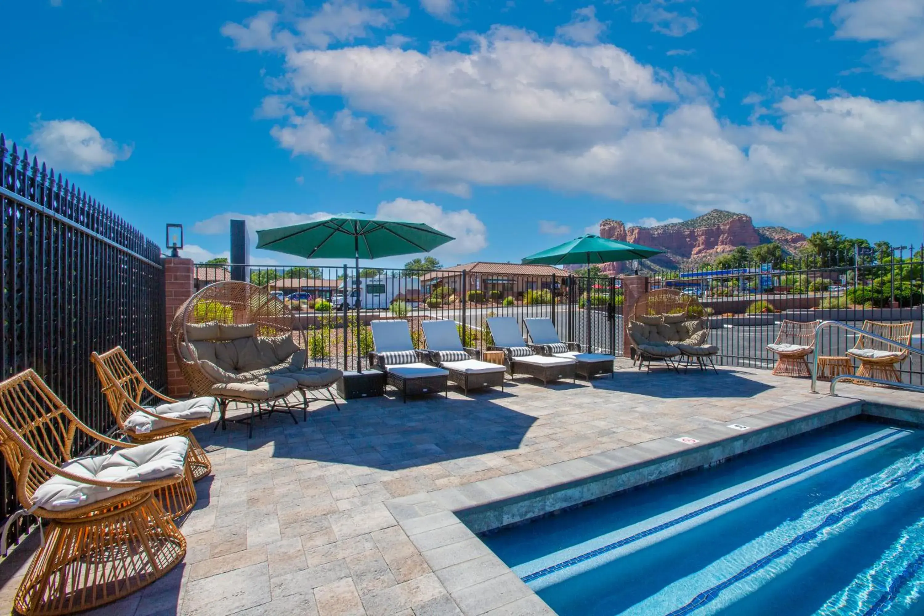 Pool view in Kokopelli Inn Sedona, Trademark Collection by Wyndham Pool view in Kokopelli Inn Sedona, Trademark Collection by Wyndham