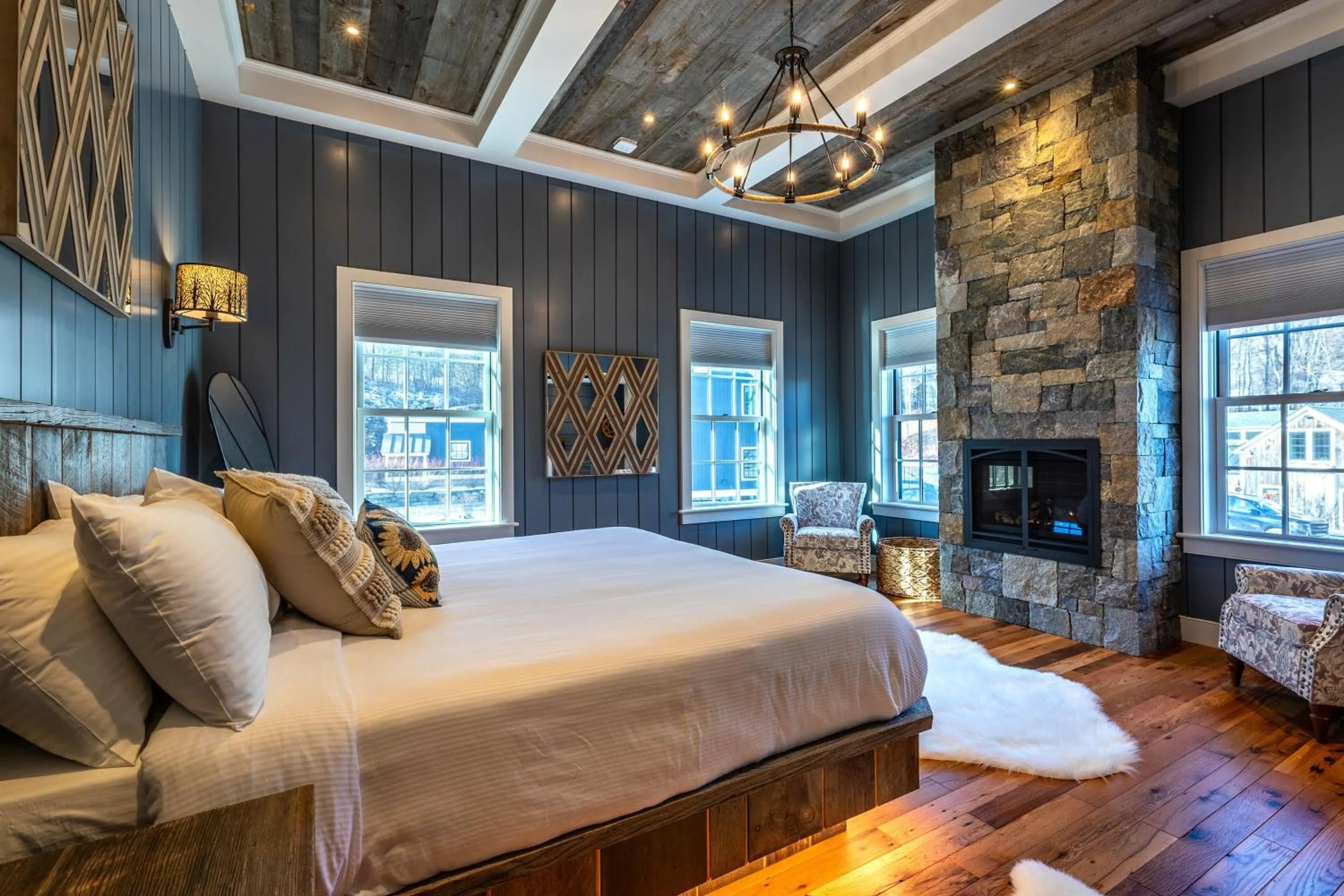 Bed in The Barnstead Inn