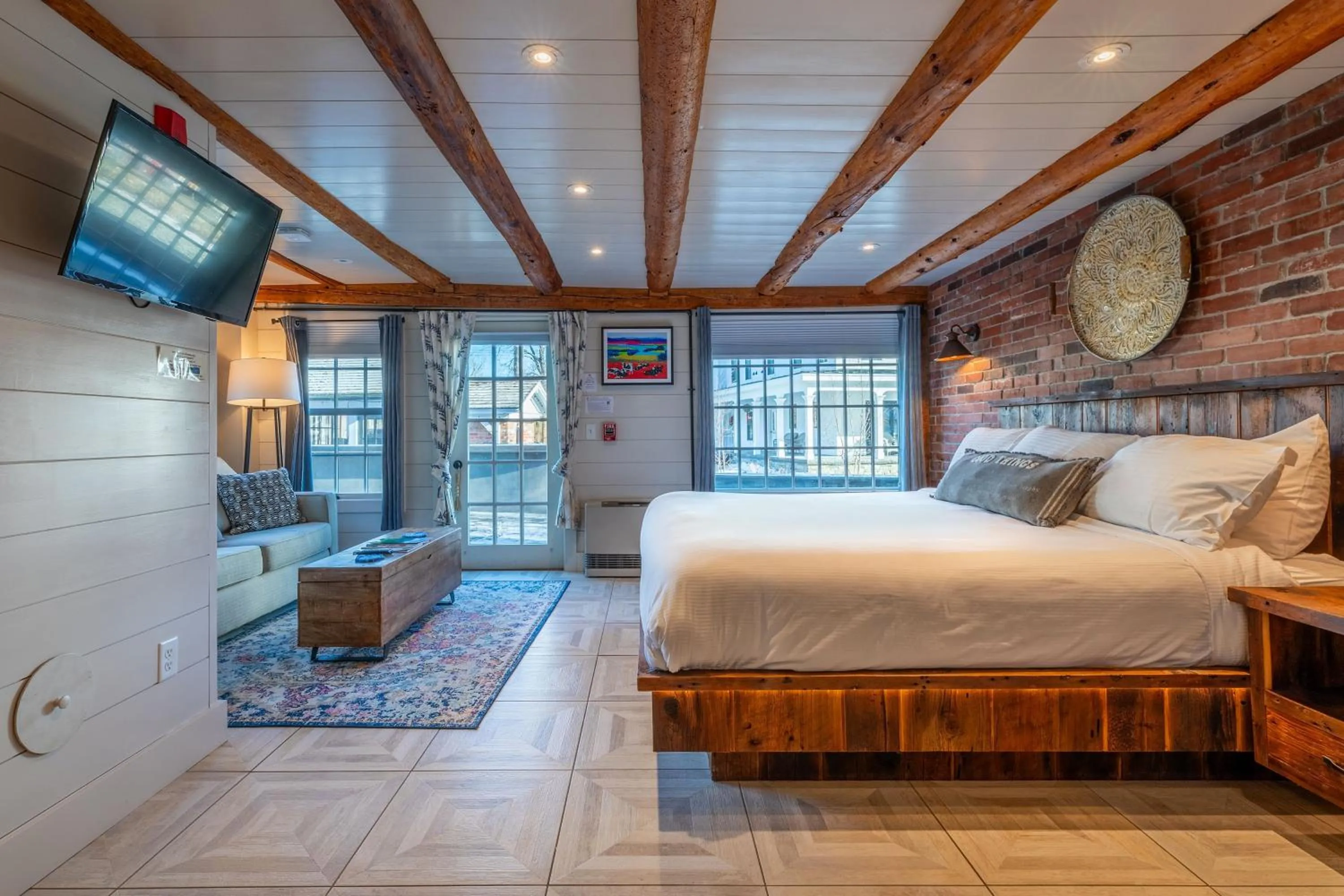 Bed in The Barnstead Inn