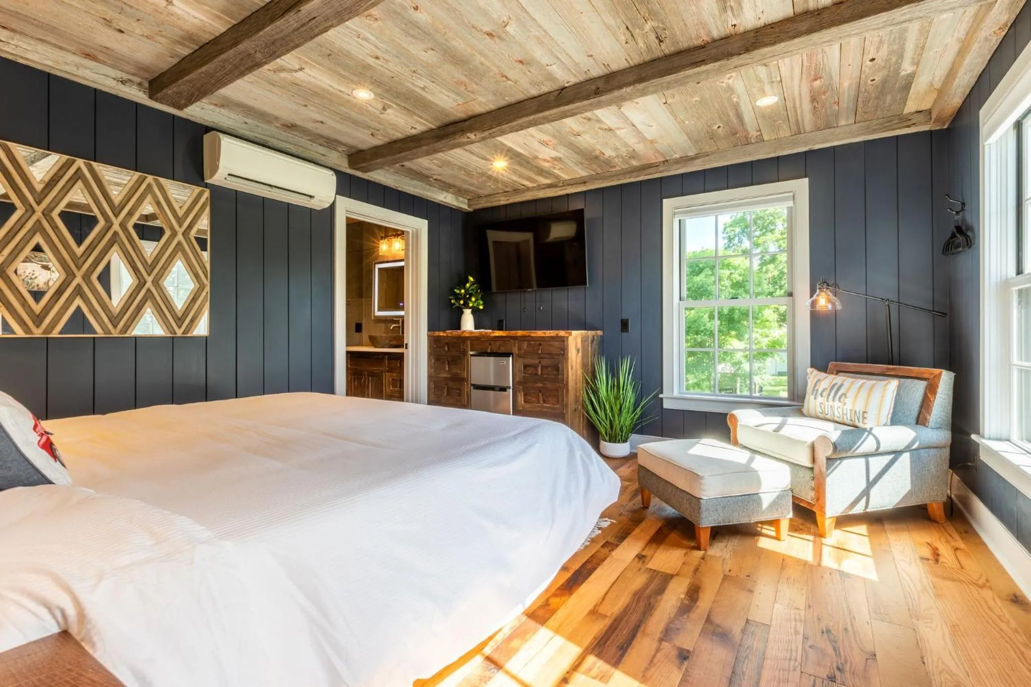 Bed in The Barnstead Inn