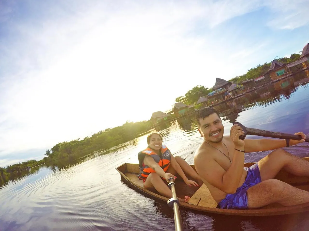 People in Amazon Oasis Floating Lodge