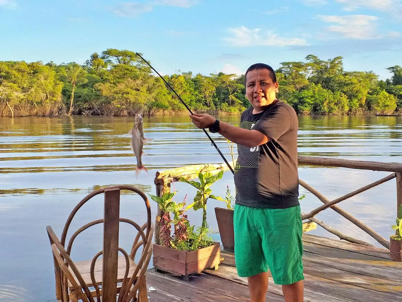 People in Amazon Oasis Floating Lodge