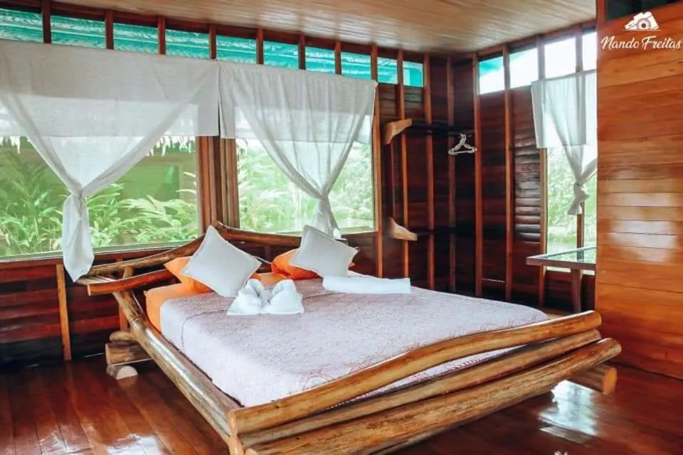 Bed in Amazon Oasis Floating Lodge