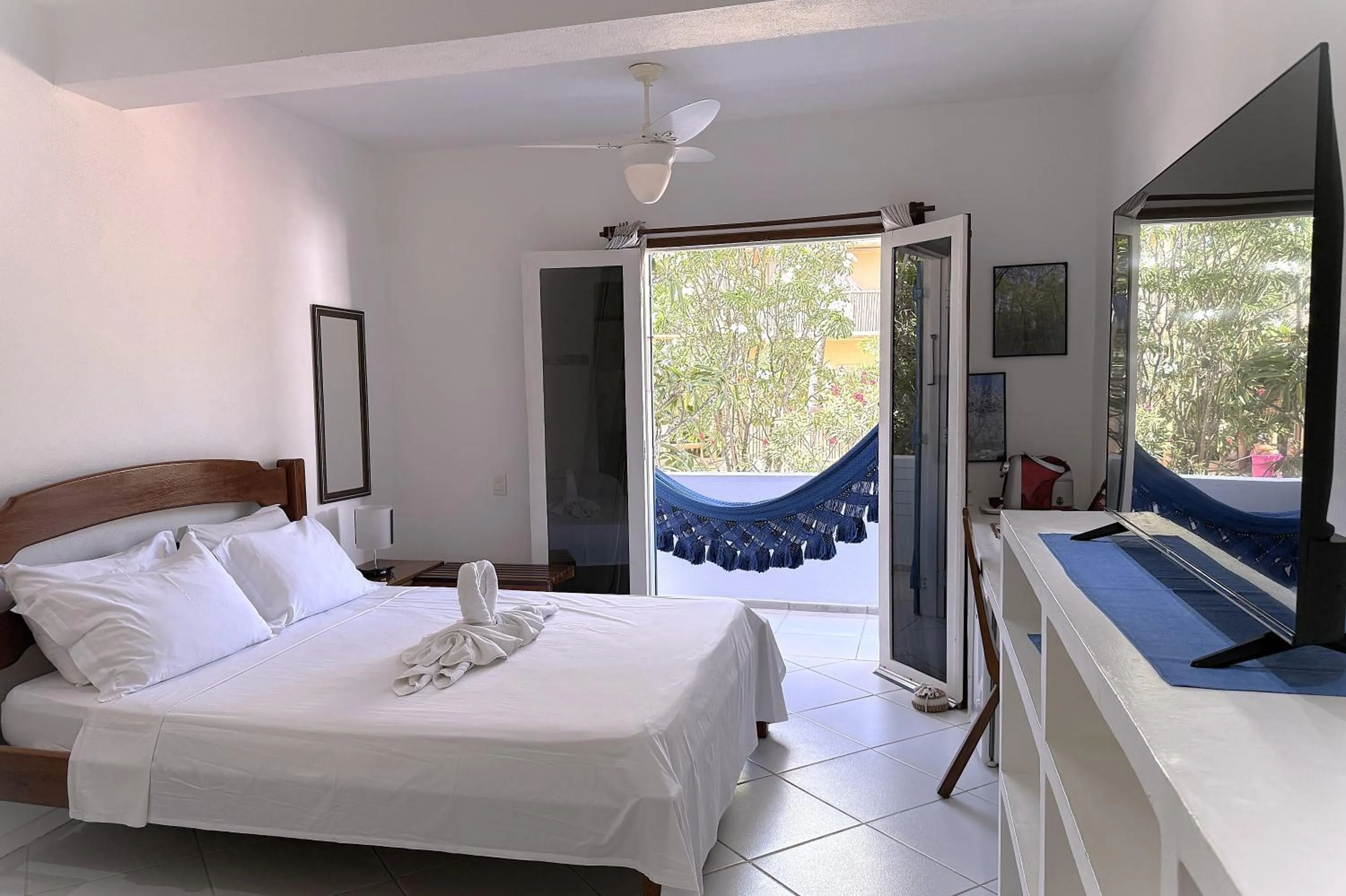 TV and multimedia, Bed in Pousada Caminho da Praia