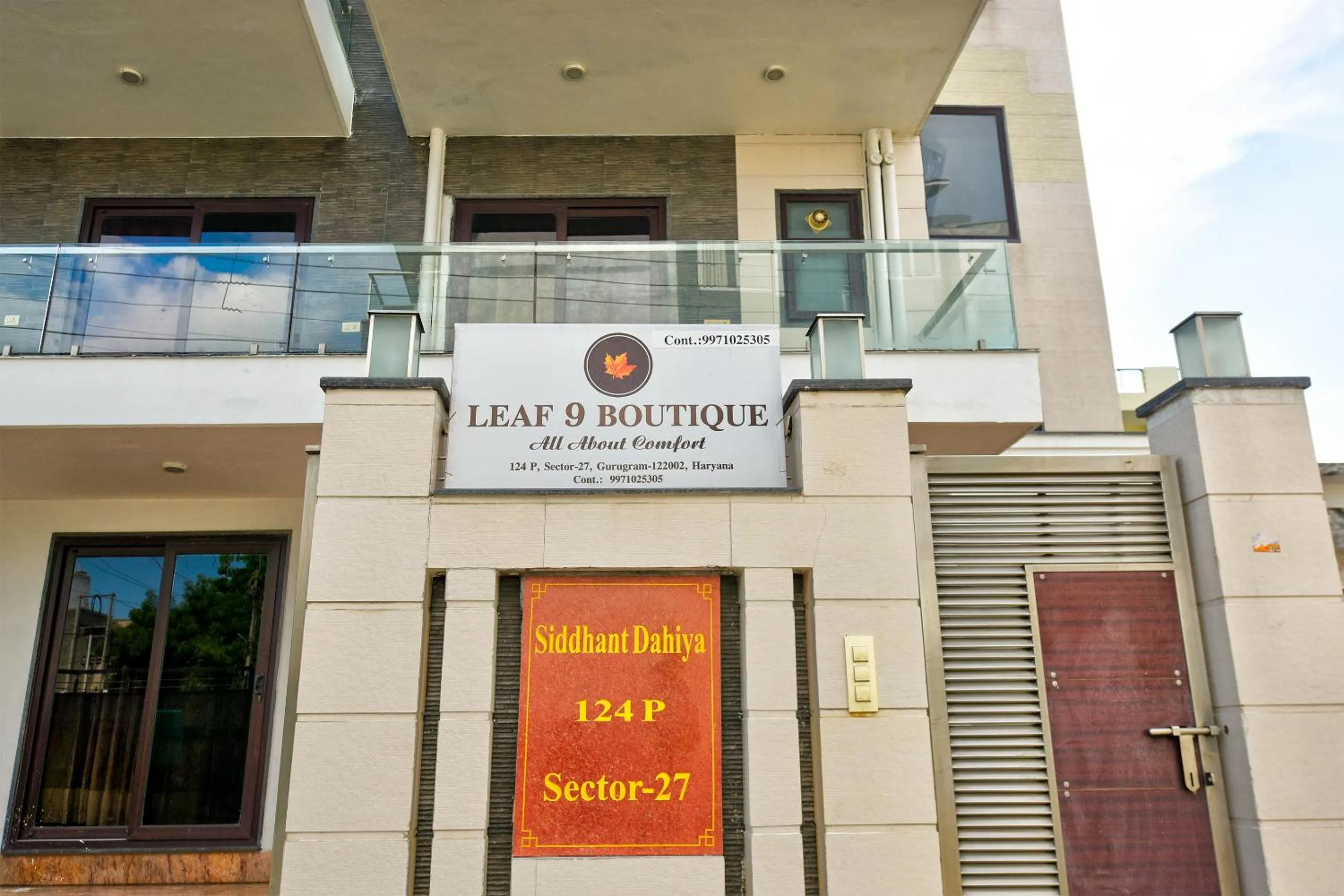 Property building in Hotel Leaf 9 Boutique, Near Golf Course Road and Galleria Market