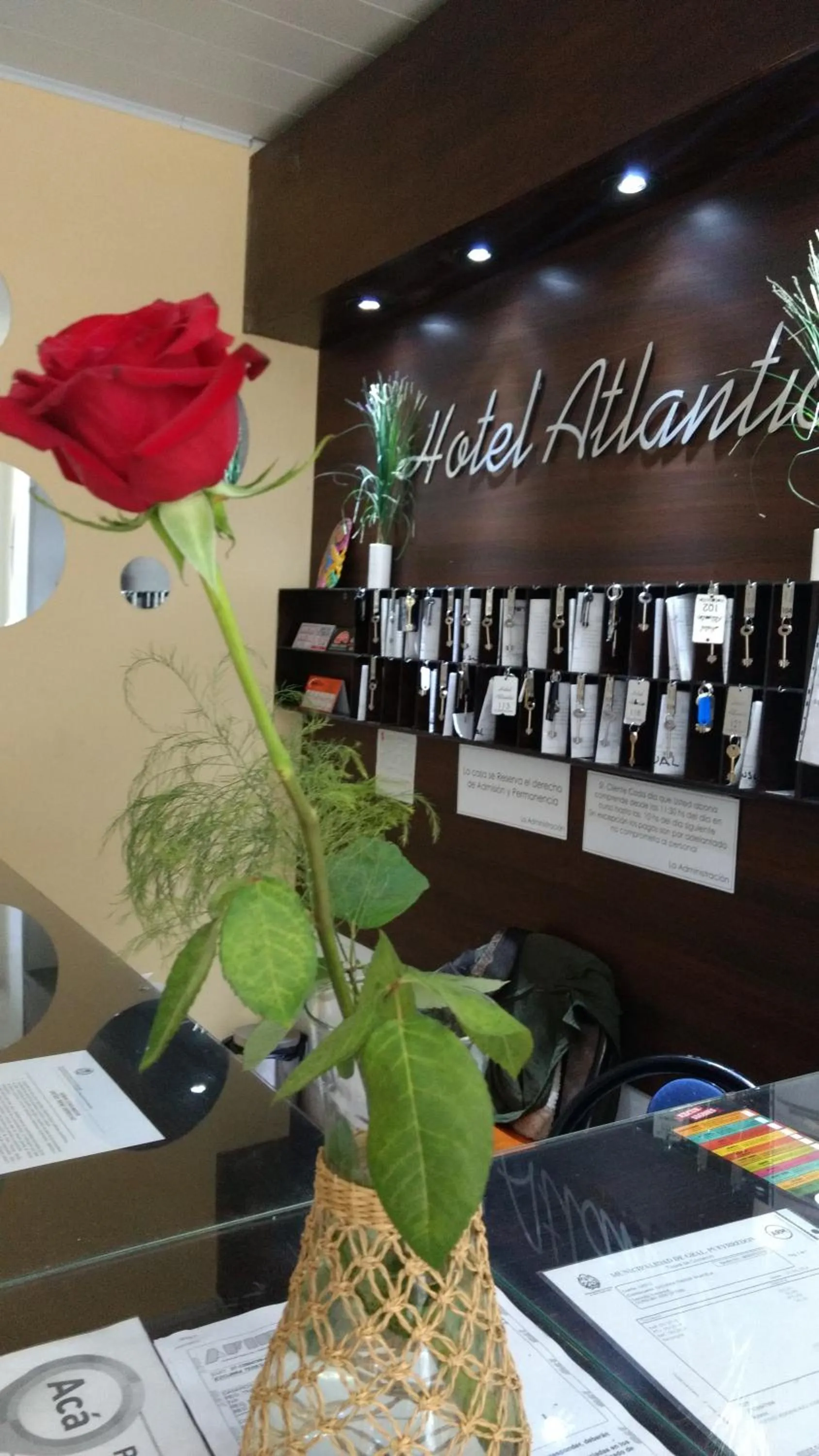 Text overlay in Hotel Atlantic