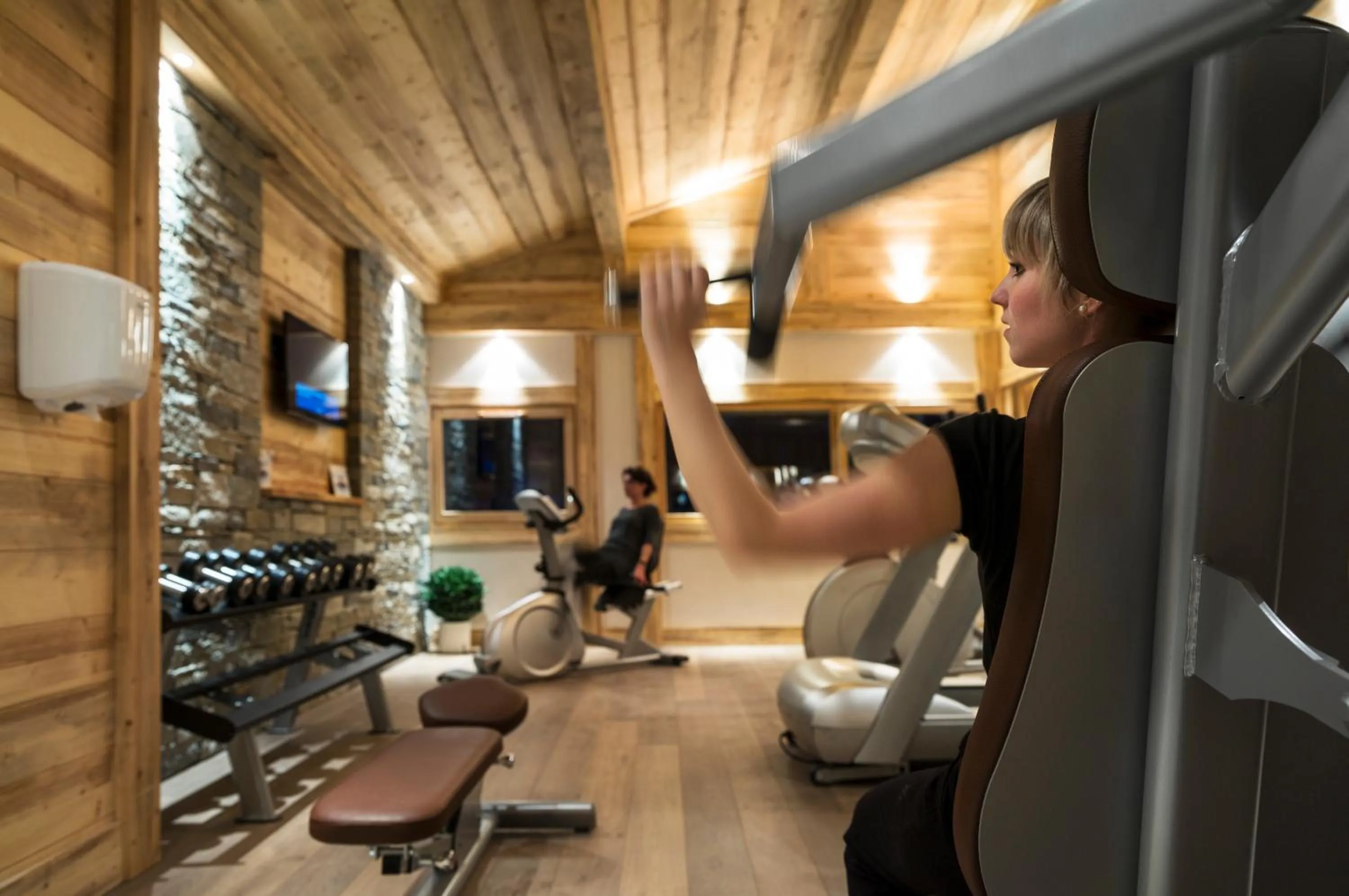 Fitness centre/facilities in CGH Résidences & Spas Les Chalets d'Angèle