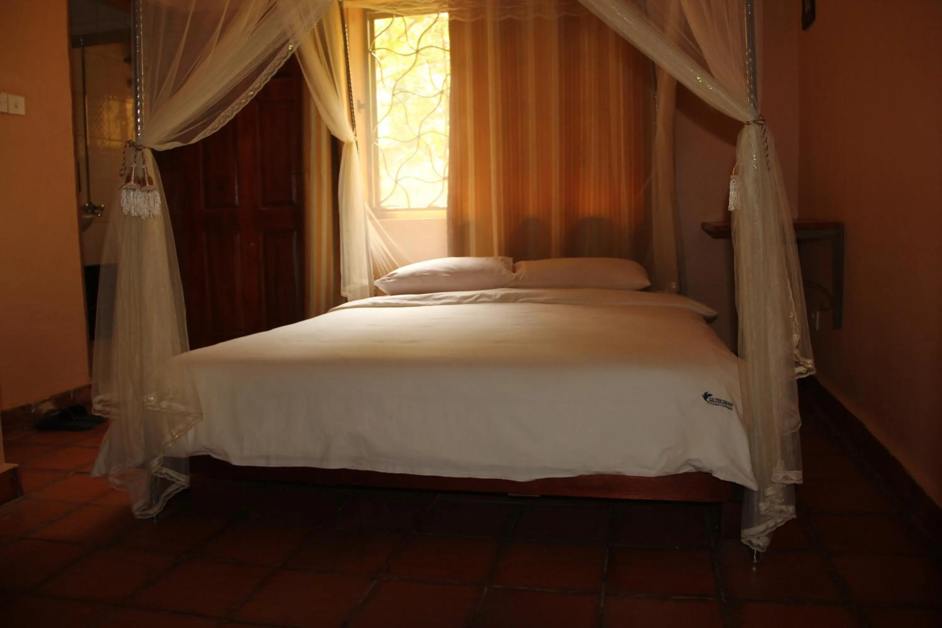Bed in Saltek Forest Cottages