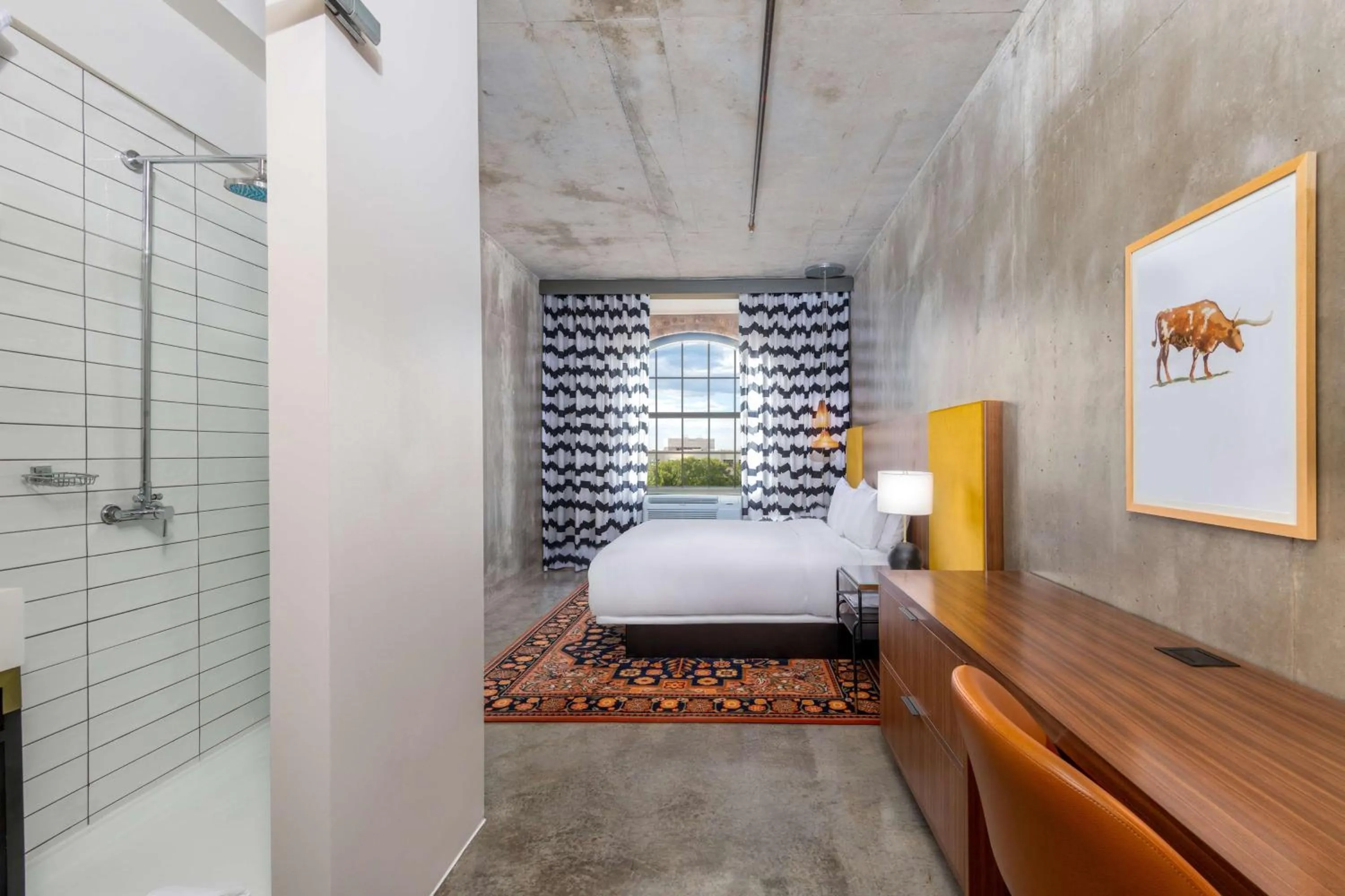 Shower, Bed in NYLO Las Colinas Hotel, Tapestry Collection by Hilton