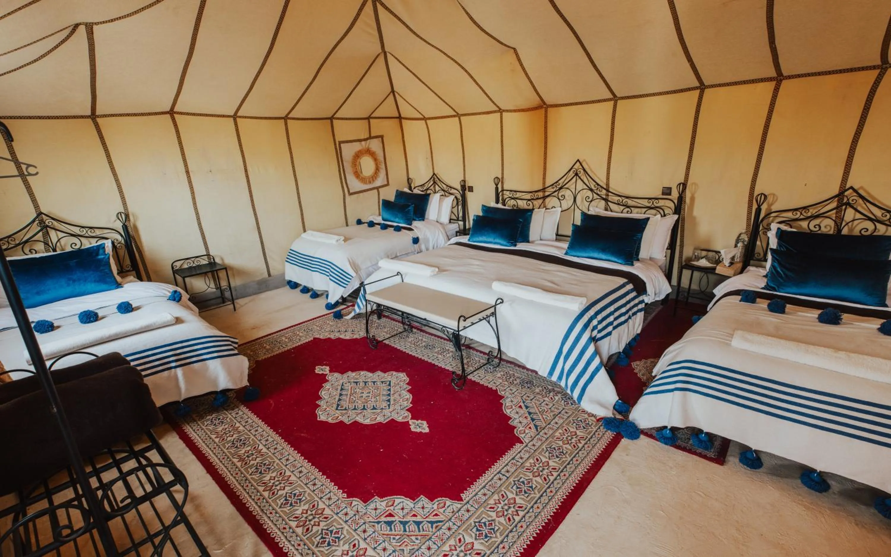 Bed in Tassili Luxury Desert Camp