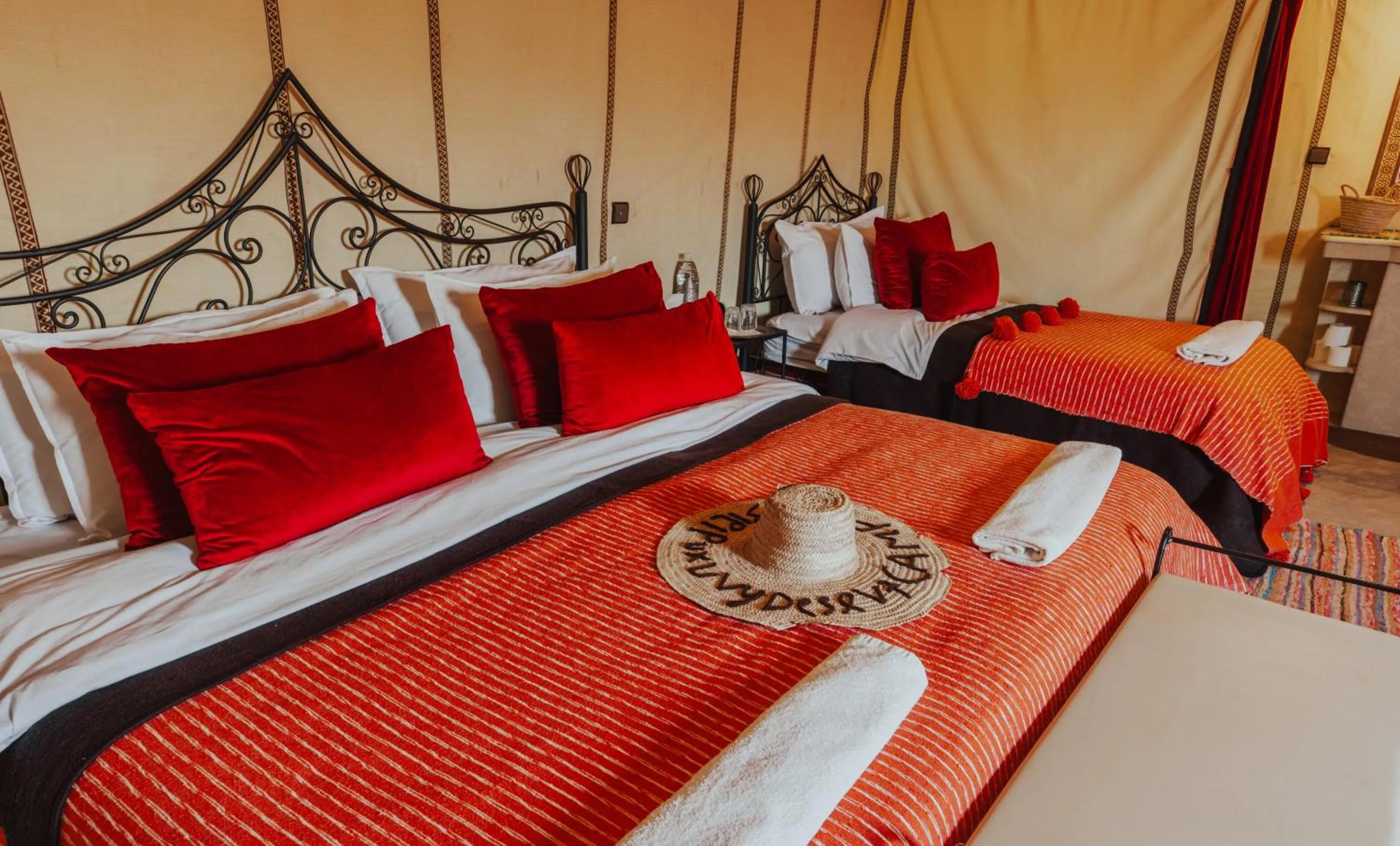 Bed in Tassili Luxury Desert Camp