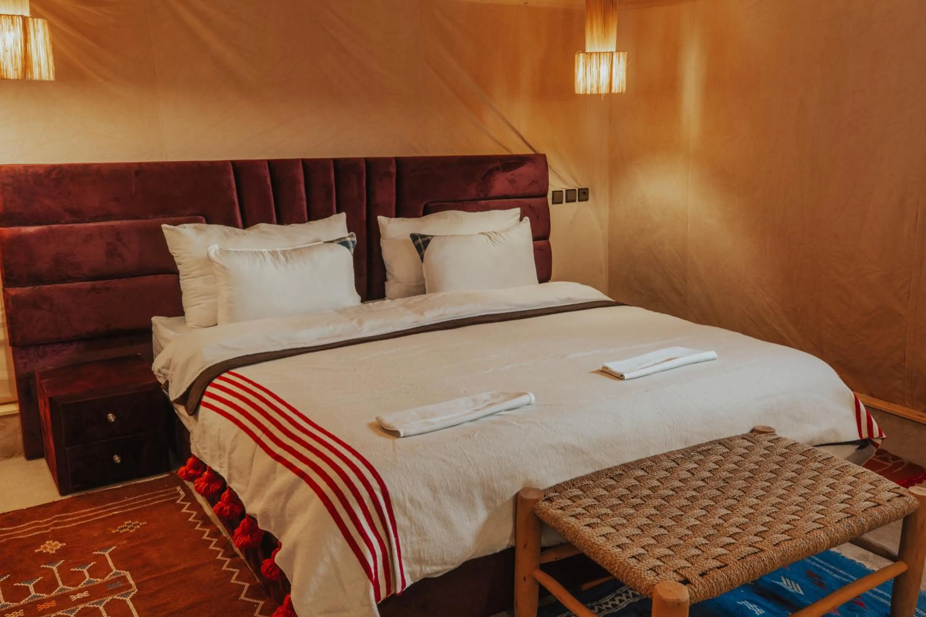 Bed in Tassili Luxury Desert Camp