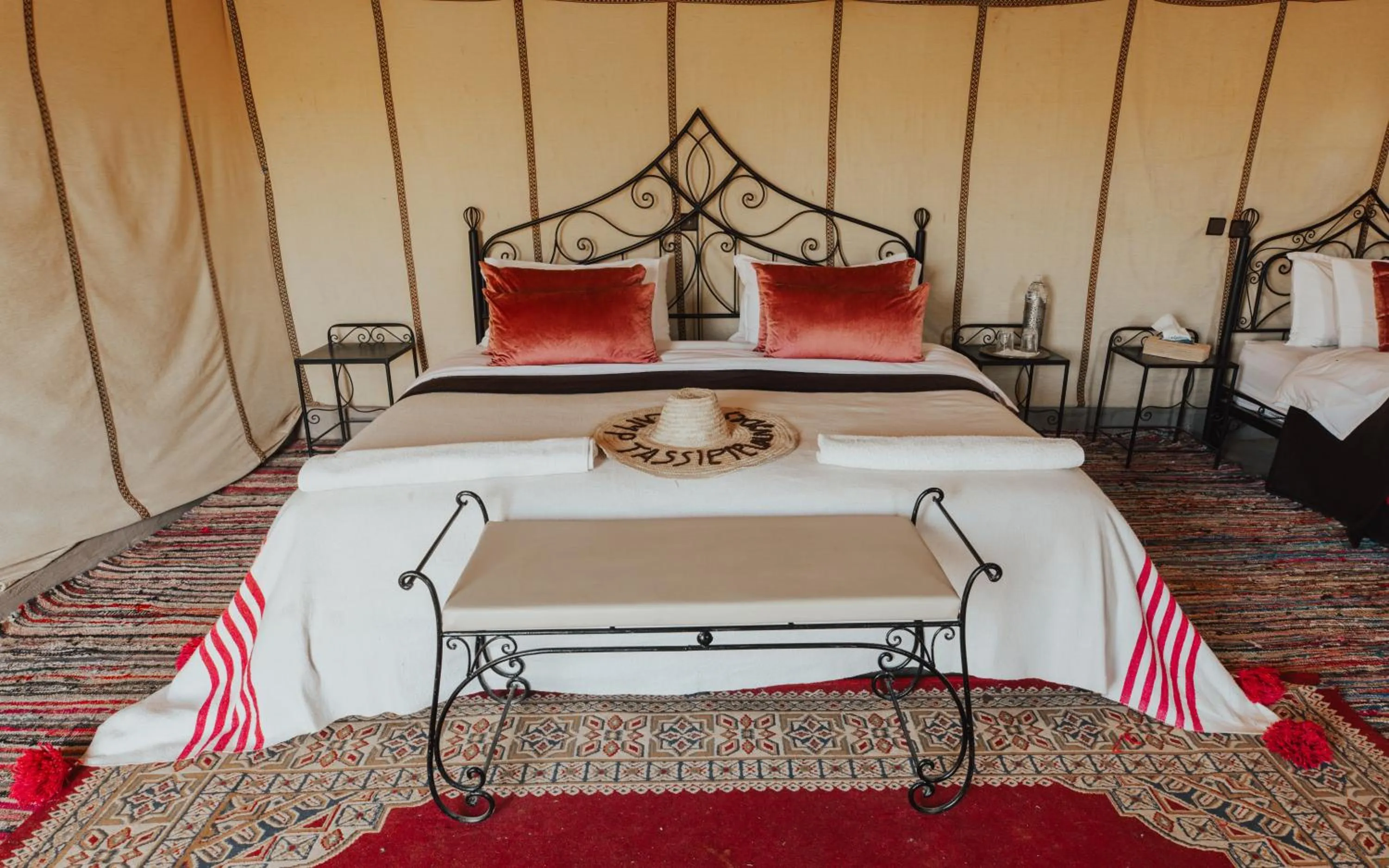 Bed in Tassili Luxury Desert Camp