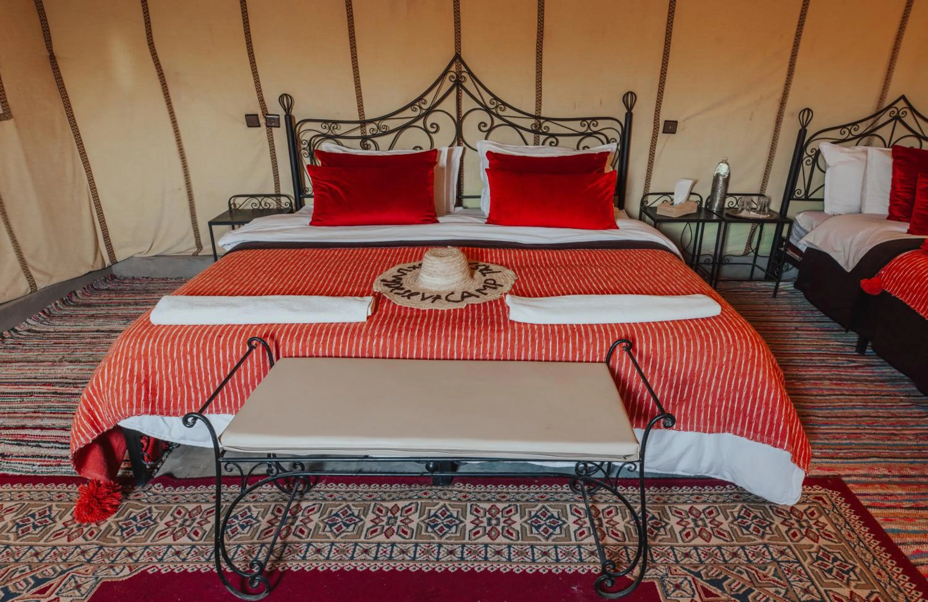 Bed in Tassili Luxury Desert Camp