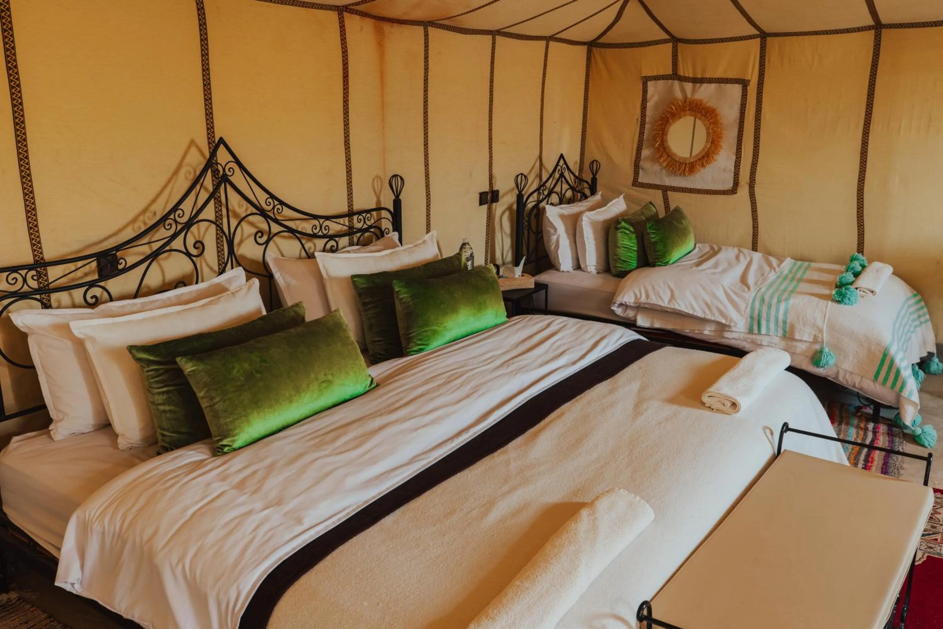 Bed in Tassili Luxury Desert Camp
