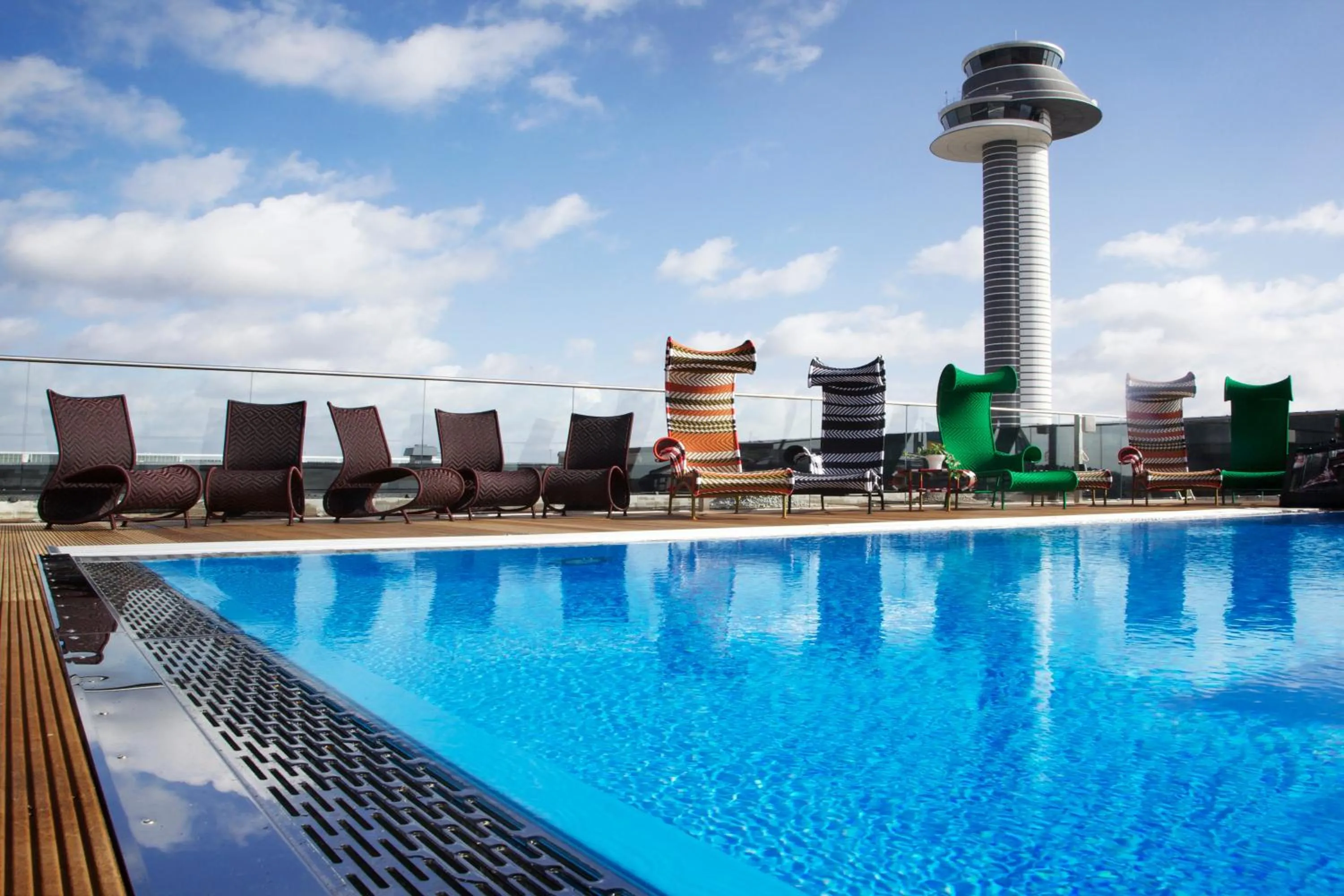 Pool view in Clarion Hotel Arlanda Airport Terminal
