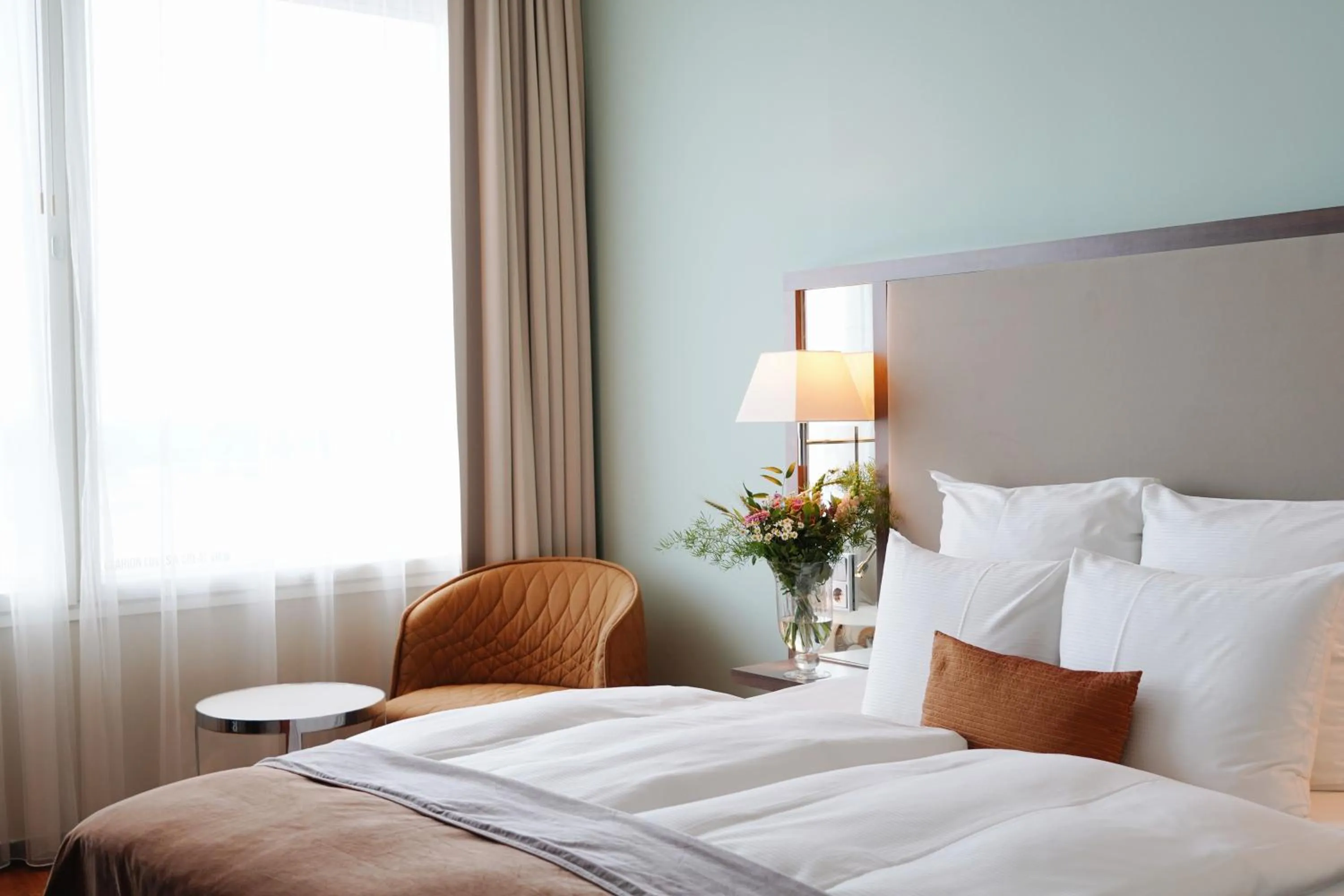 Bed in Clarion Hotel Arlanda Airport Terminal