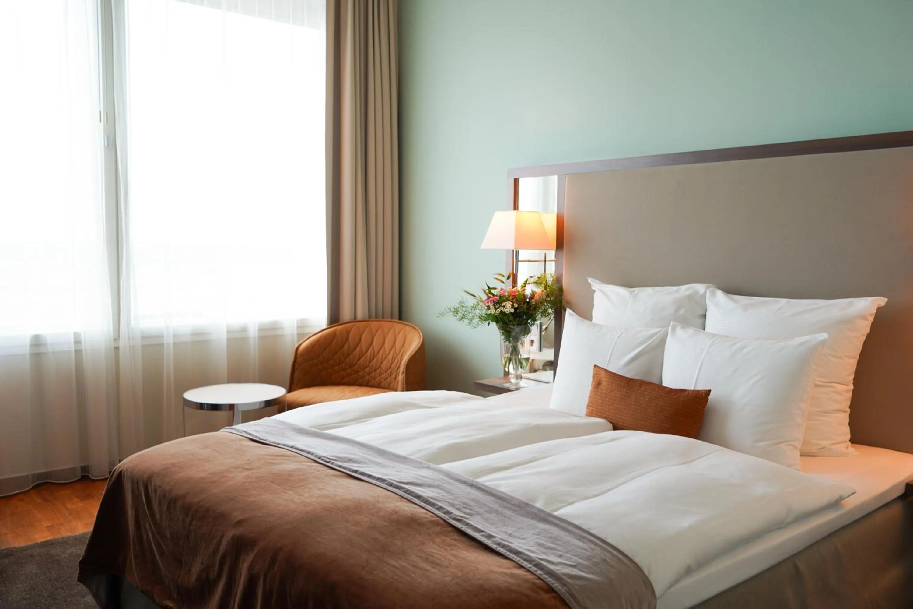 Bed in Clarion Hotel Arlanda Airport Terminal