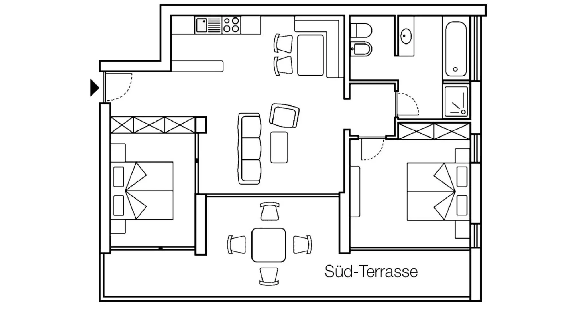 Photo of the whole room in Appartement KroneLiving