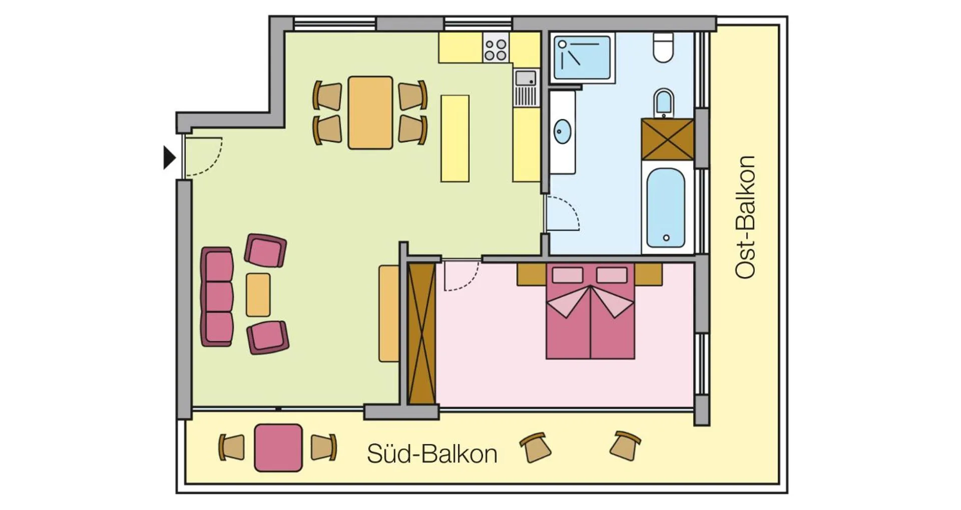 Floor plan in Appartement KroneLiving