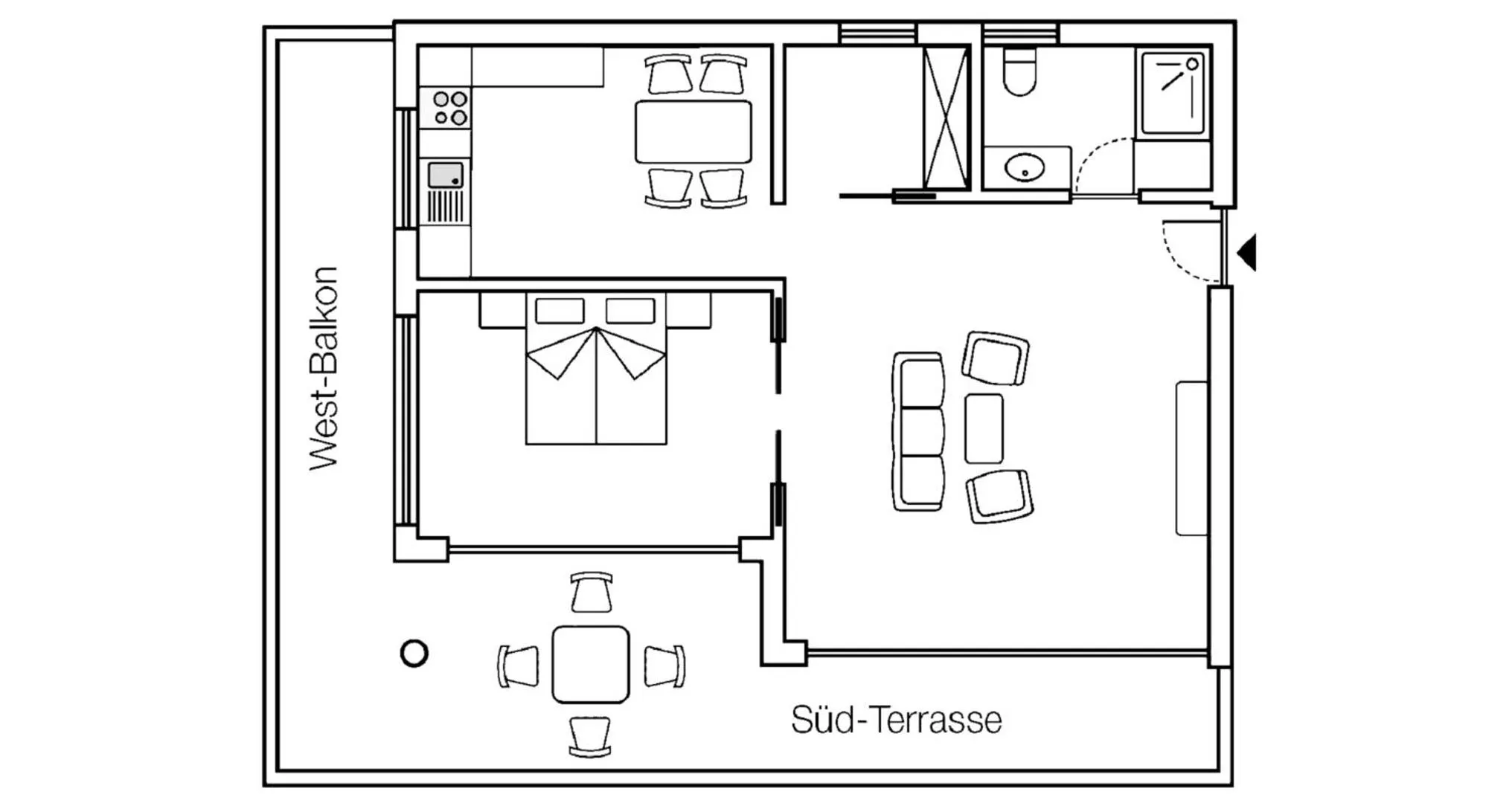 Photo of the whole room in Appartement KroneLiving