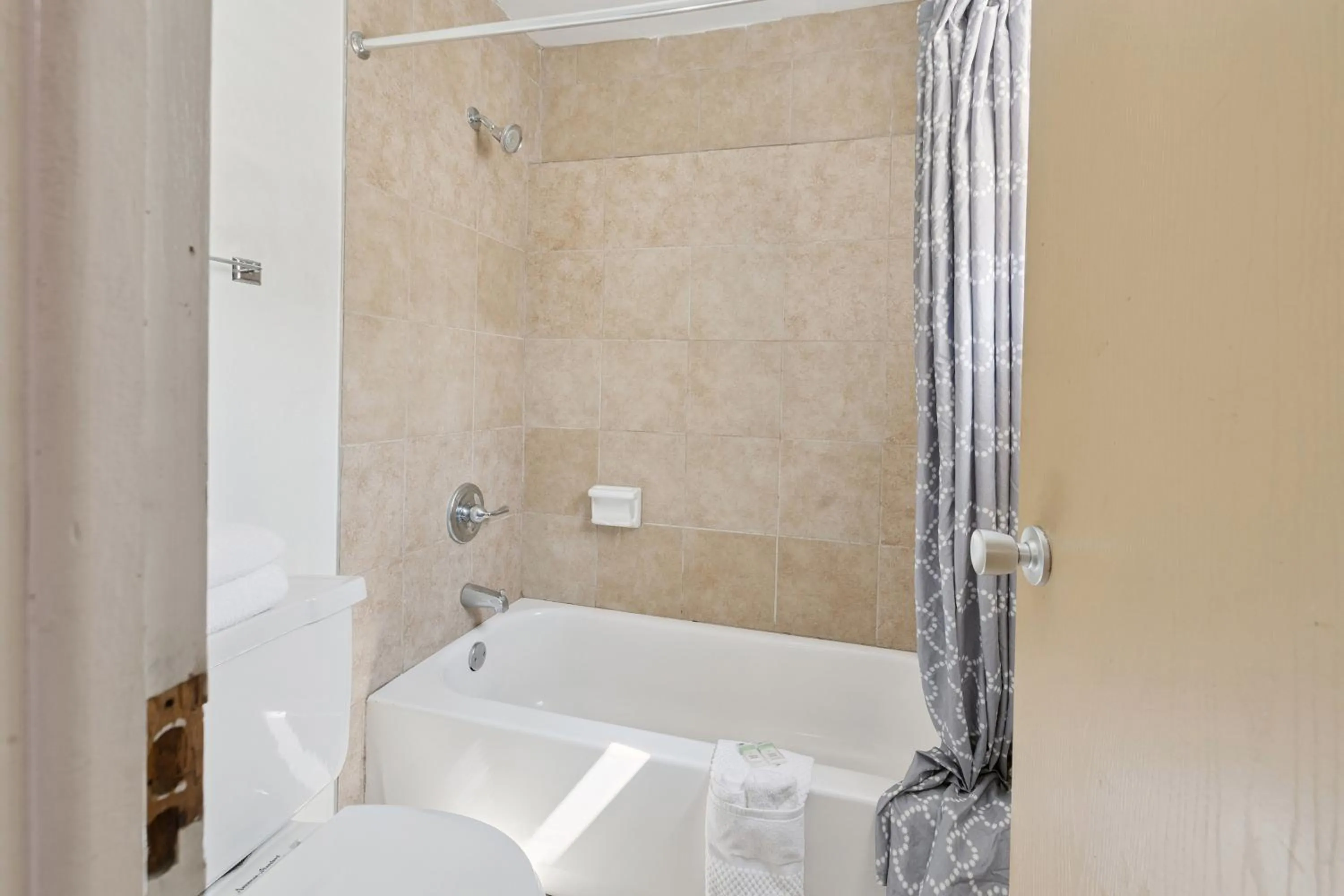 Bathroom in Currys Motel by OYO Saginaw MI