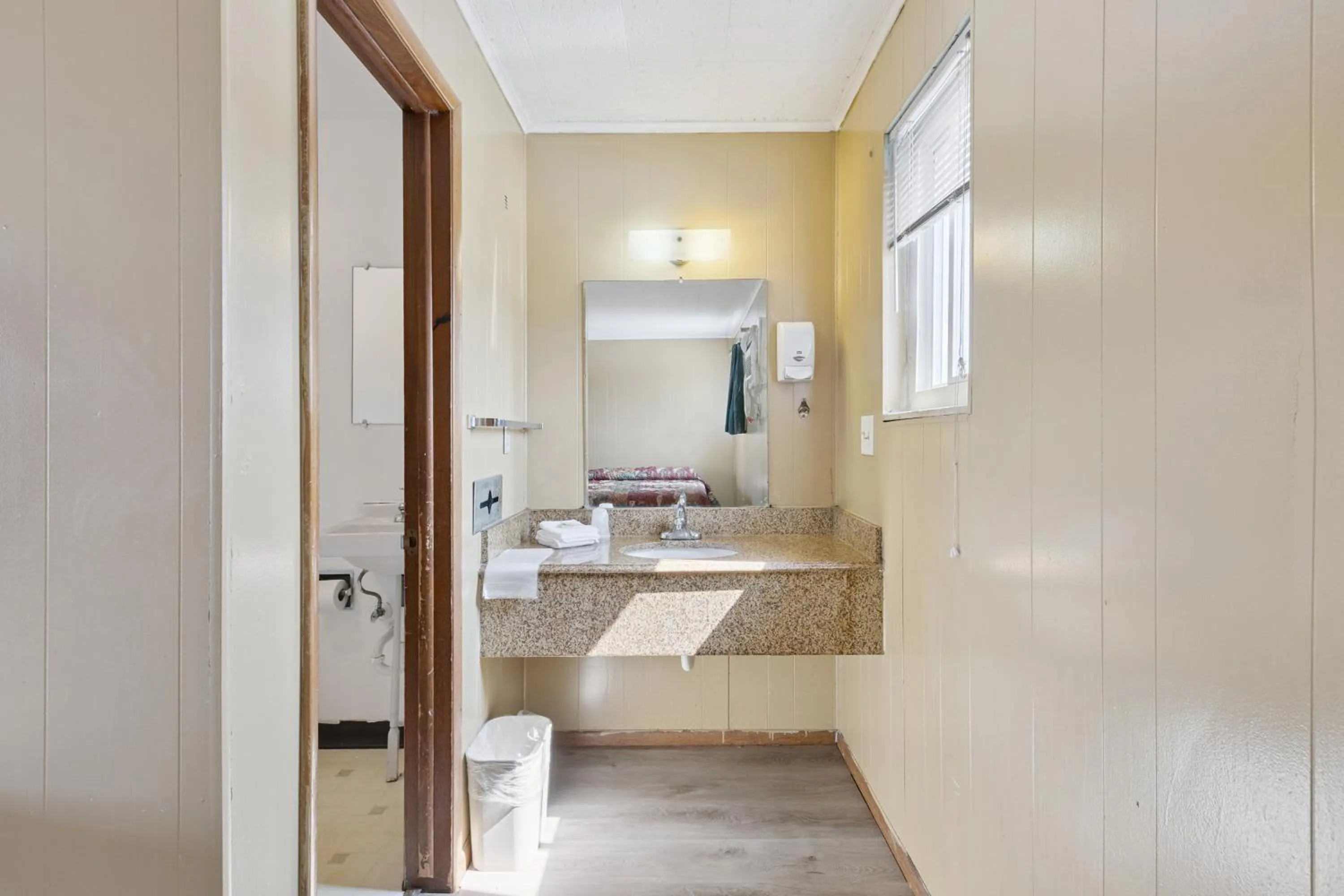 Bathroom in Currys Motel by OYO Saginaw MI