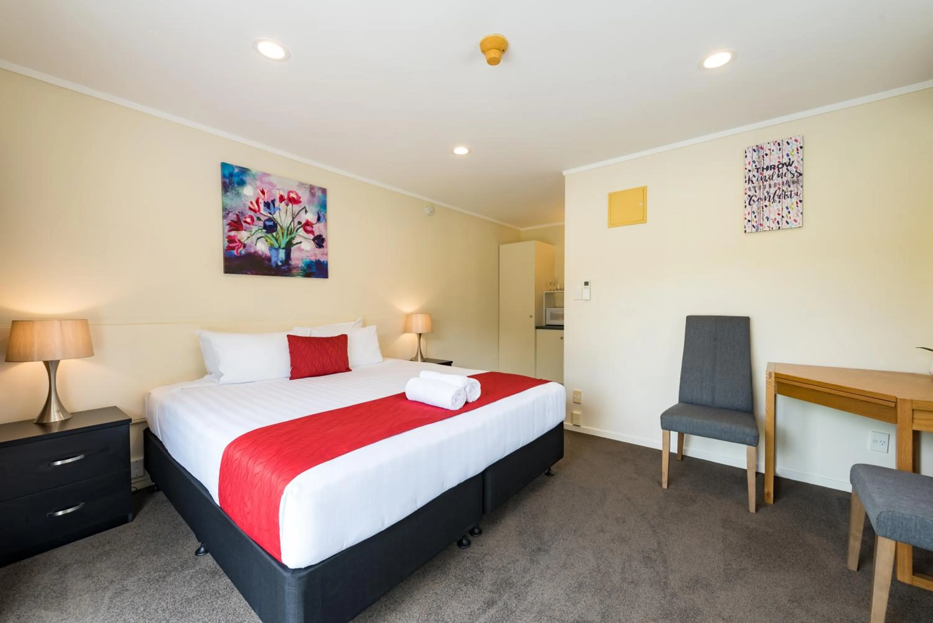 Seating area in Te Tiriti Motel