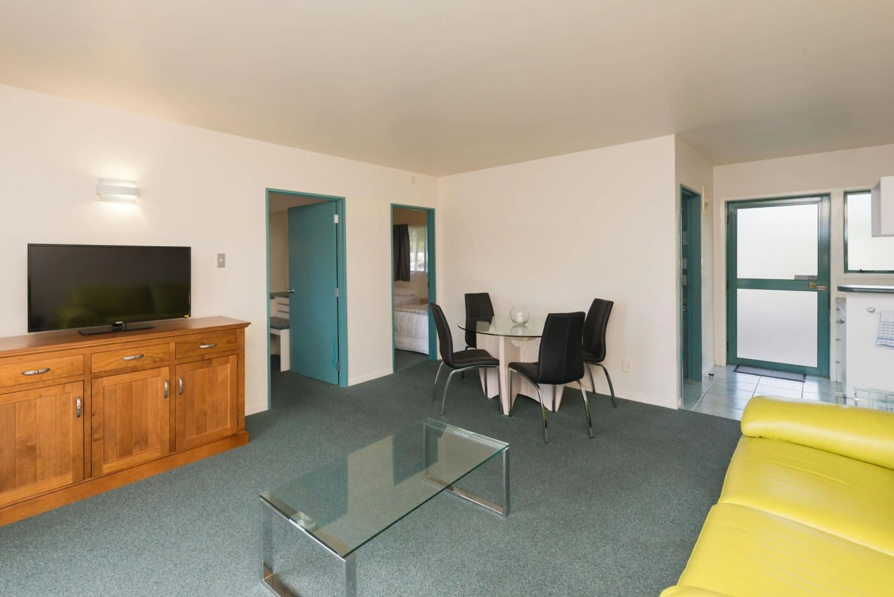 Seating area in Te Tiriti Motel