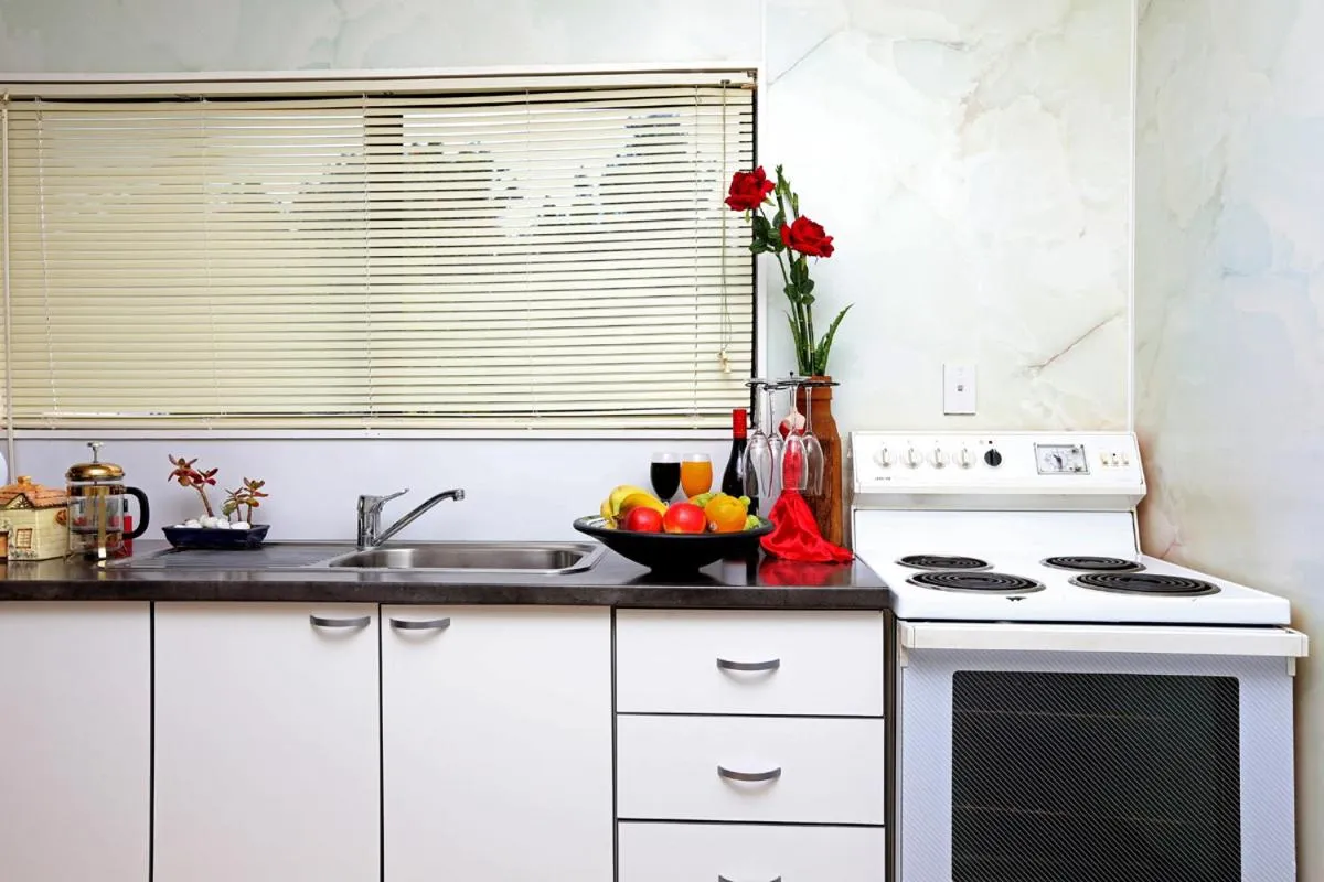 Kitchen or kitchenette in Waiuku Lodge Motel