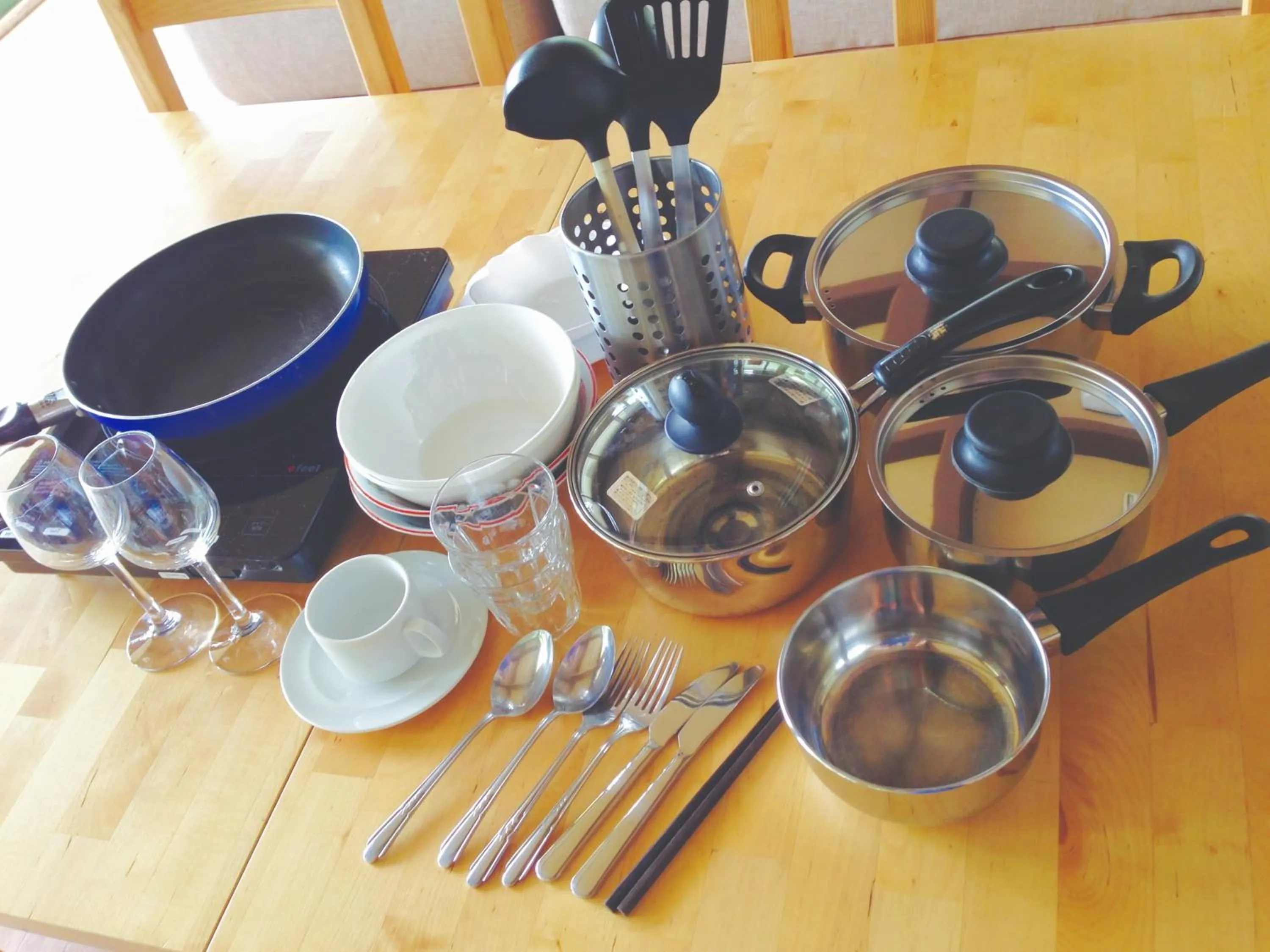 Communal kitchen in Amanohashidate Youth Hostel