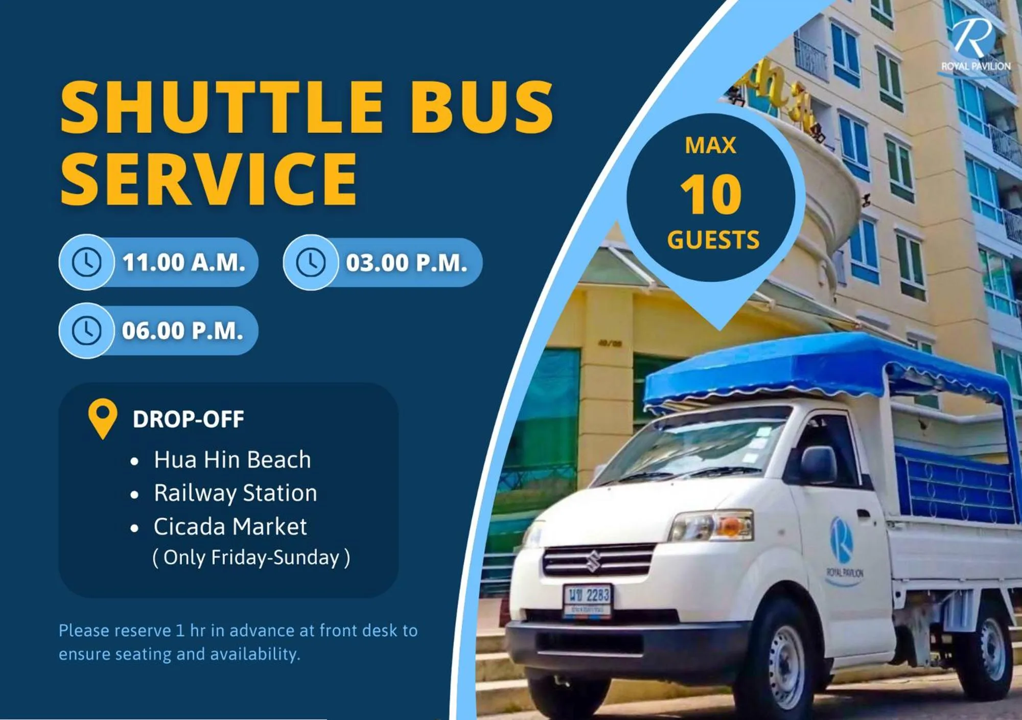 shuttle in Royal Pavilion Hua Hin