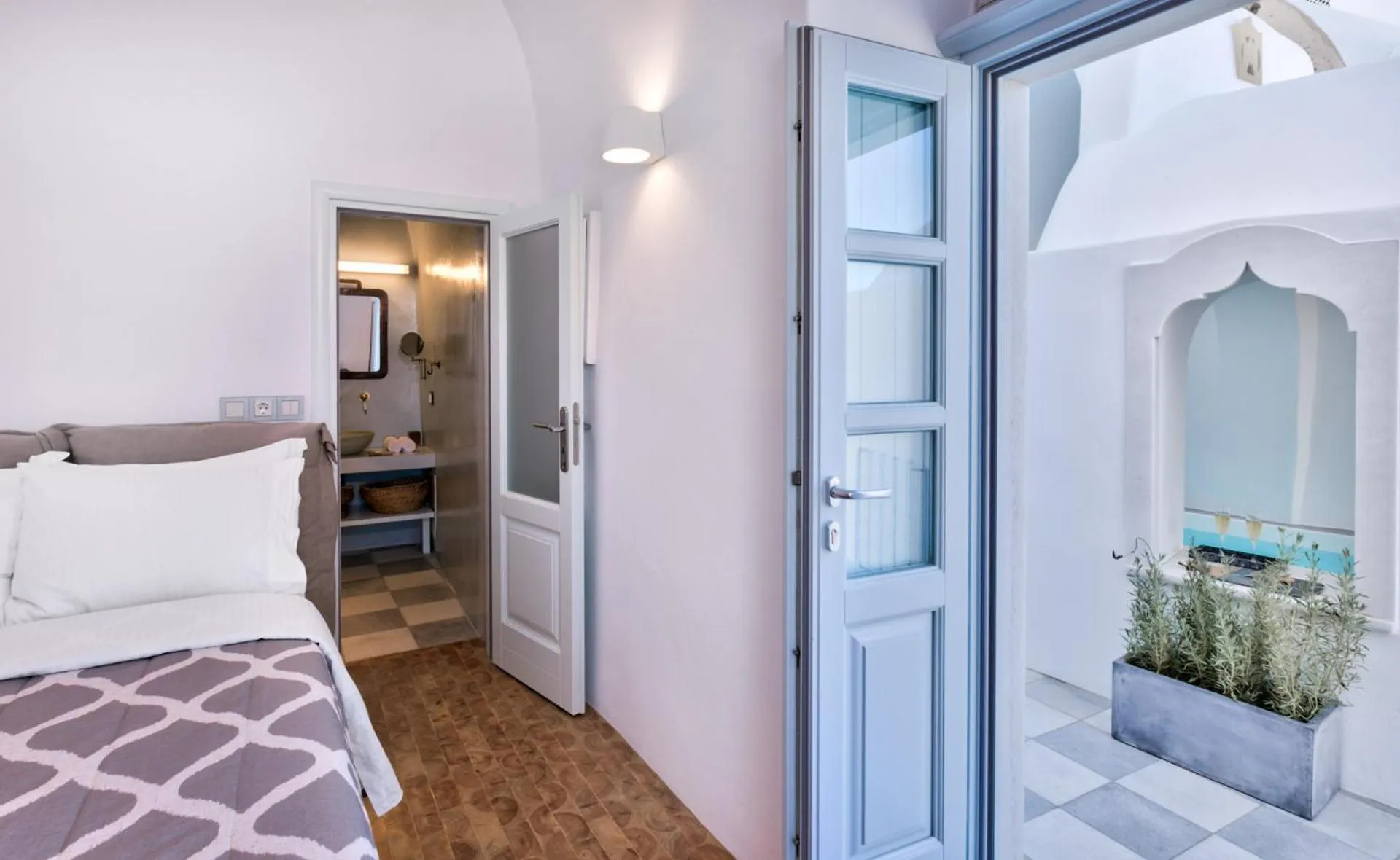 Bedroom, Bed in Namaste Suites by Oias Local Cavehouses