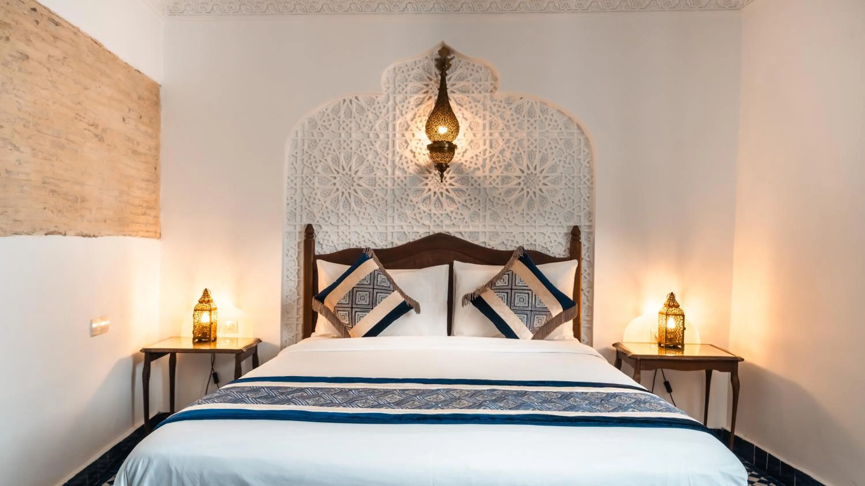 Bed in Riad Alassala Fes