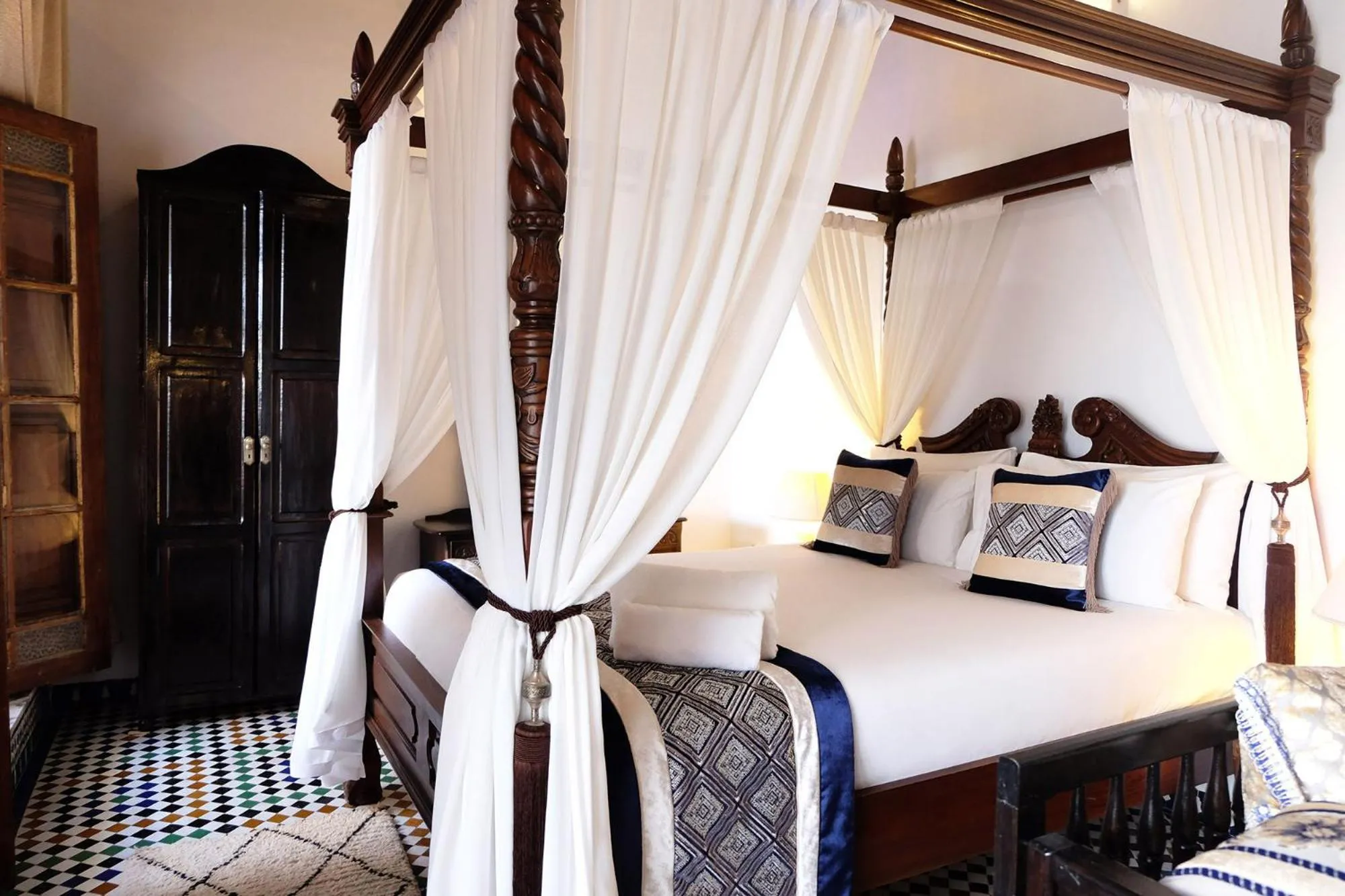 Bed in Riad Alassala Fes