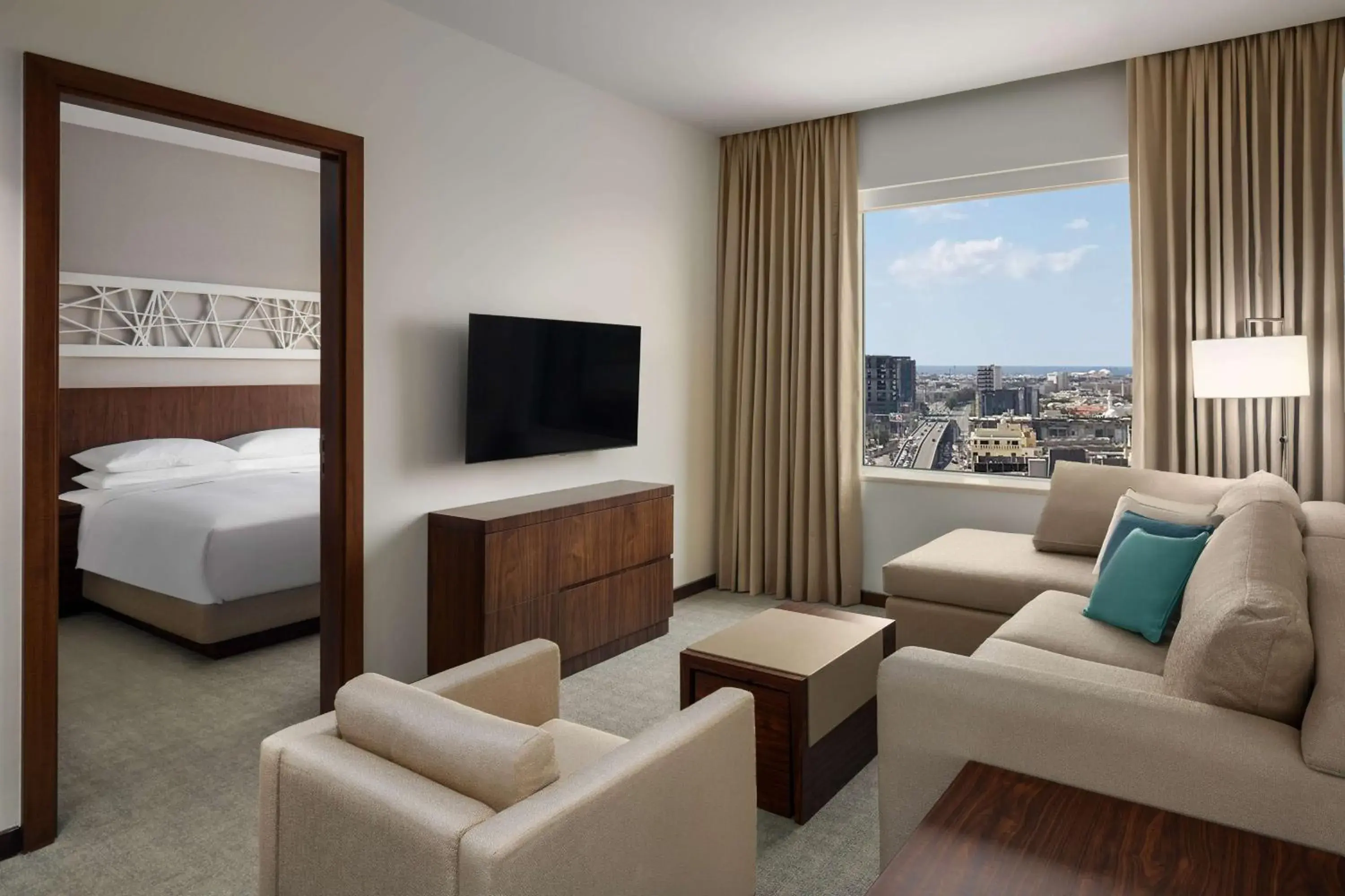 Photo of the whole room, Bed in Hyatt House Jeddah Sari Street Photo of the whole room, Bed in Hyatt House Jeddah Sari Street