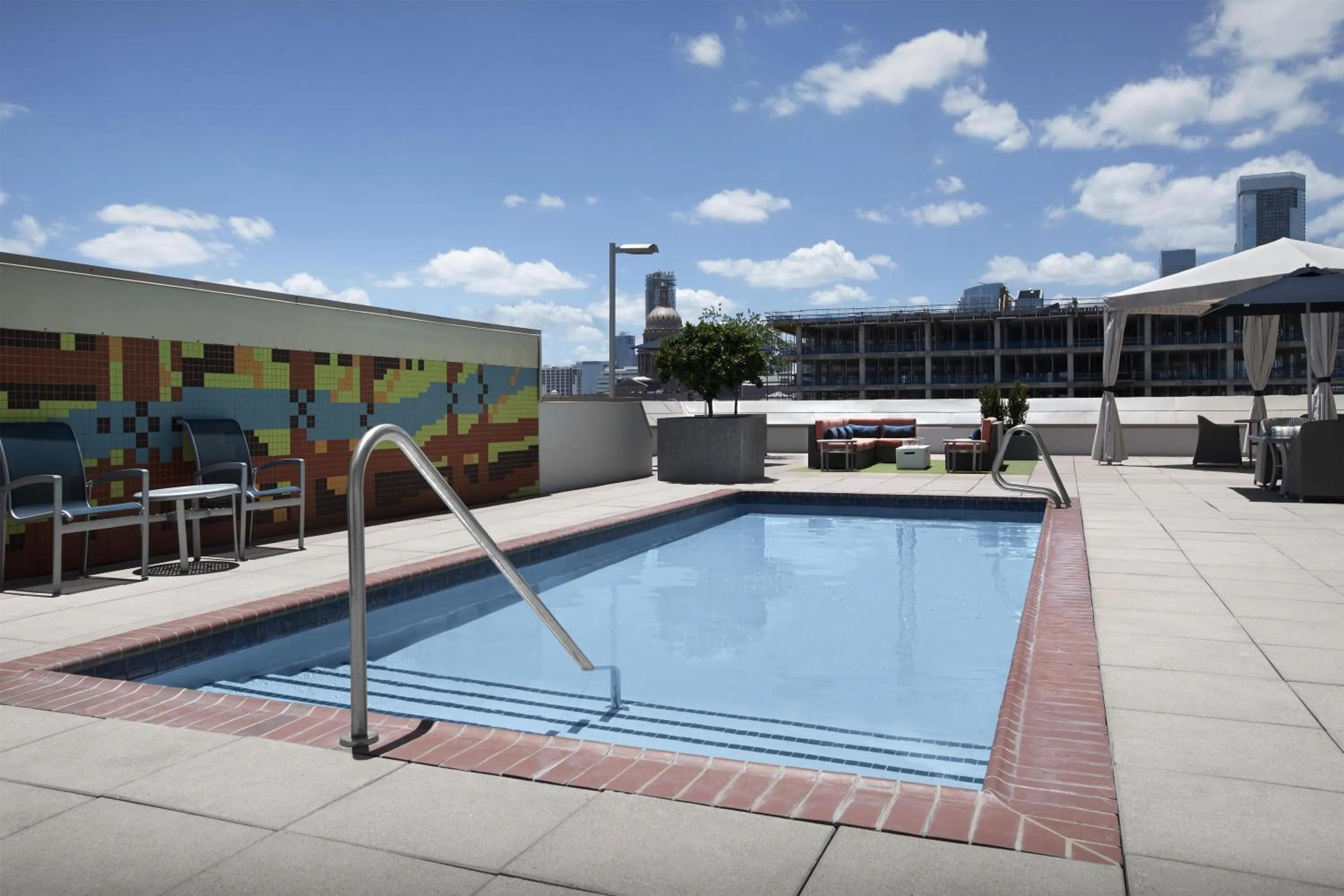 Pool view in Hampton Inn and Suites Austin University Capitol