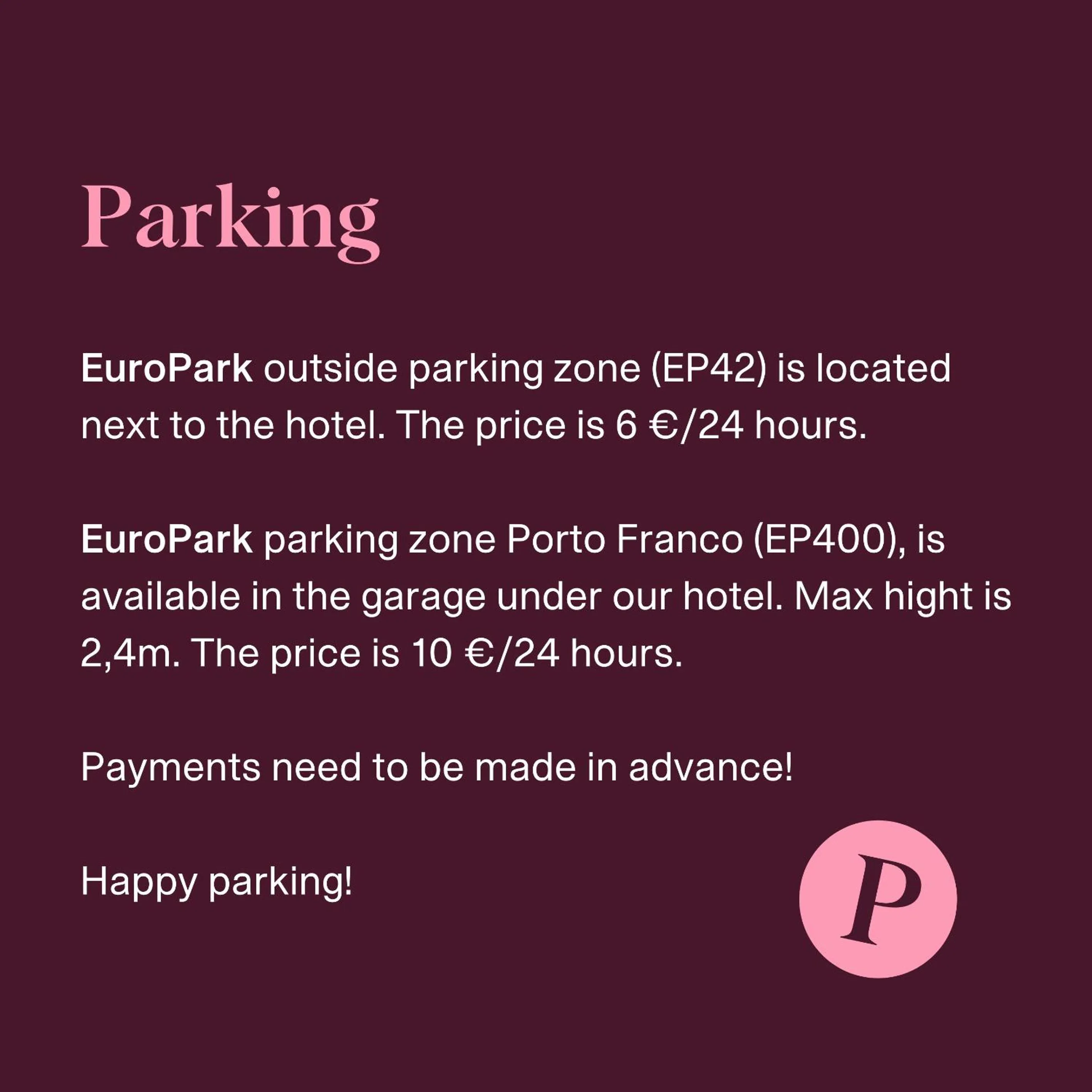 Parking in Citybox Tallinn City Center