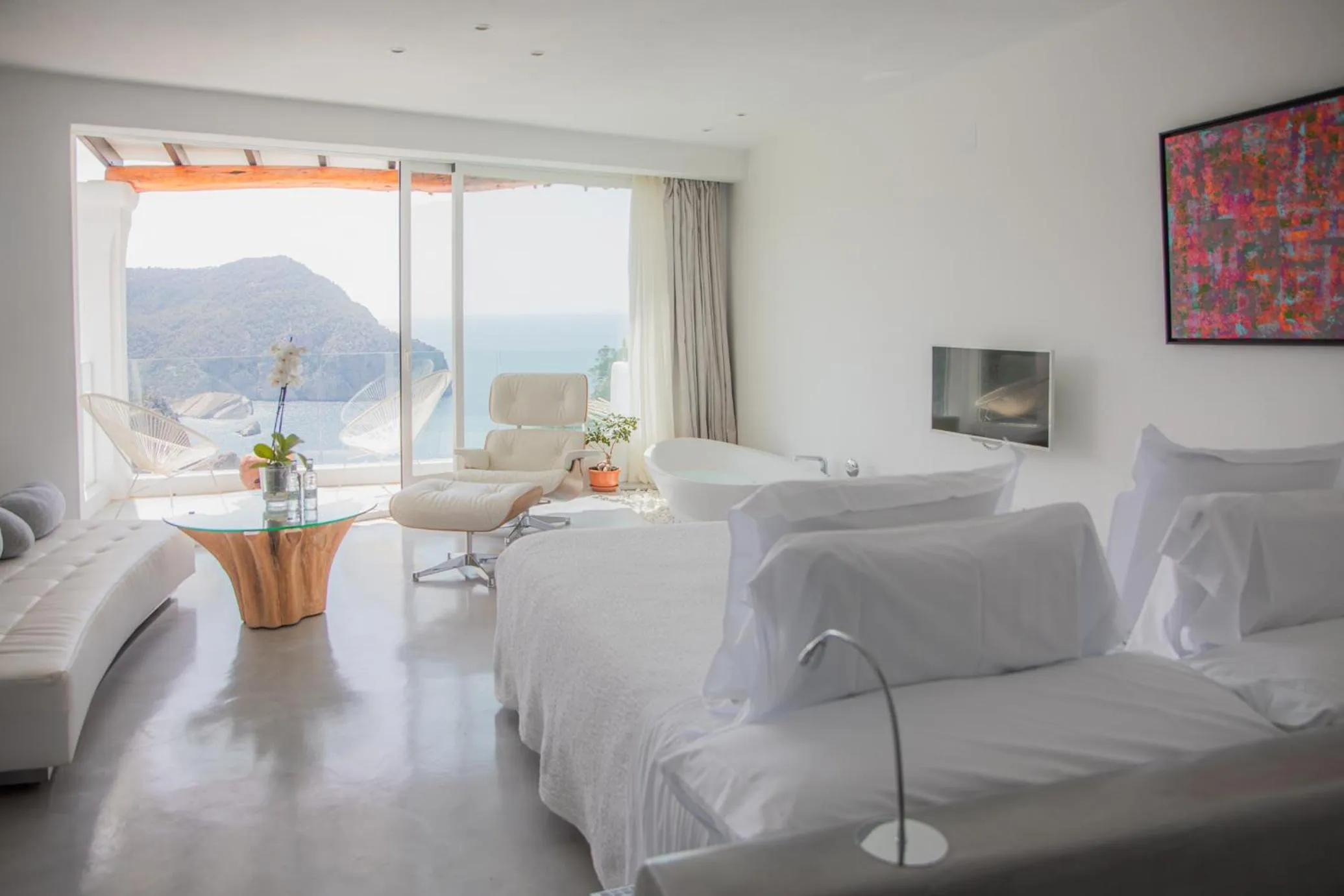 Photo of the whole room, Bed in Hacienda Na Xamena, Ibiza