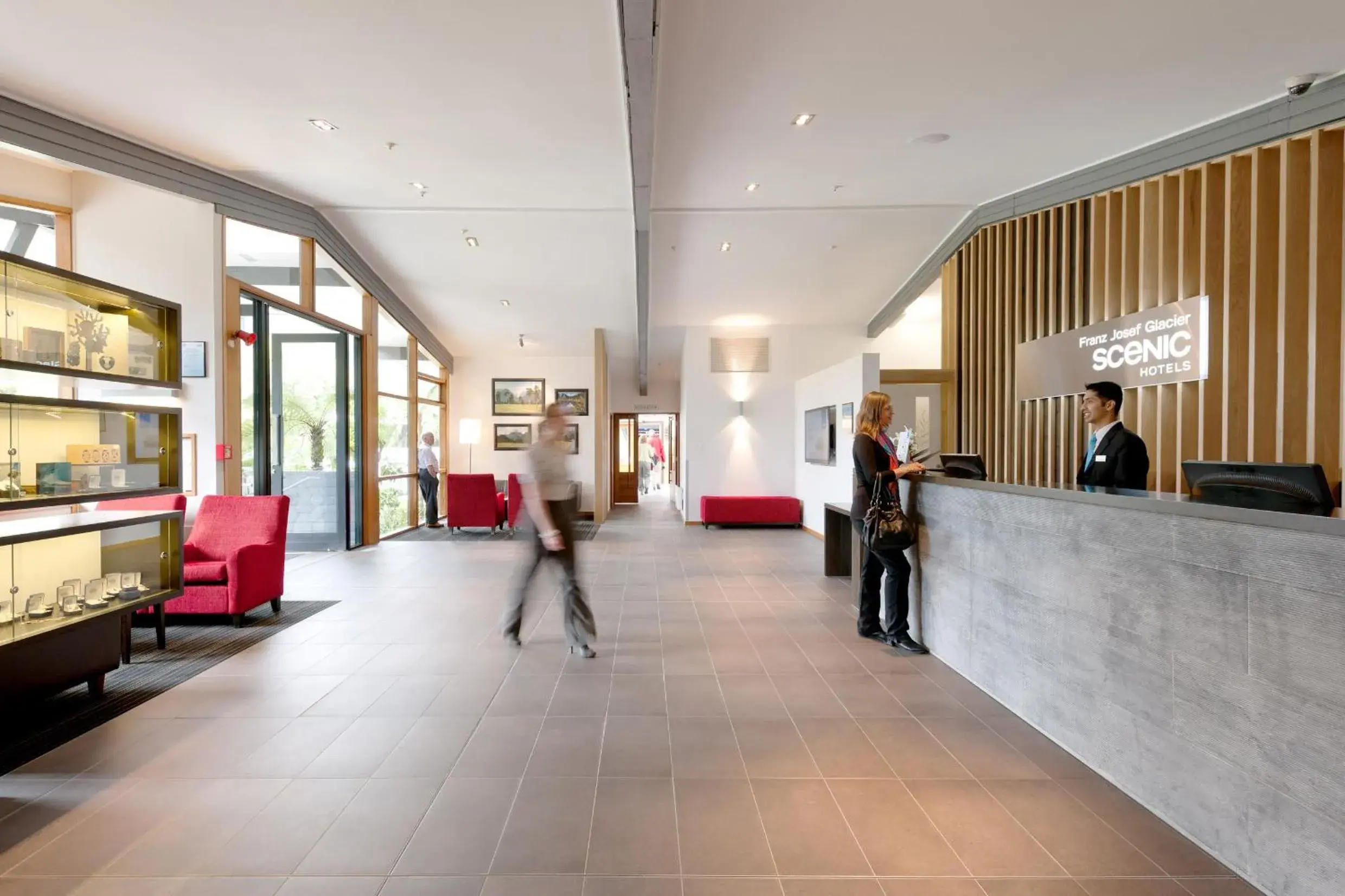 Lobby or reception in Scenic Hotel Franz Josef Glacier Lobby or reception in Scenic Hotel Franz Josef Glacier