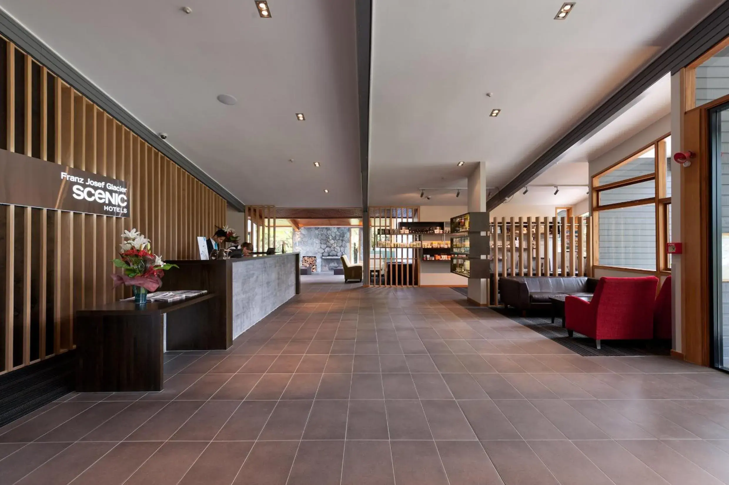 Lobby or reception in Scenic Hotel Franz Josef Glacier Lobby or reception in Scenic Hotel Franz Josef Glacier