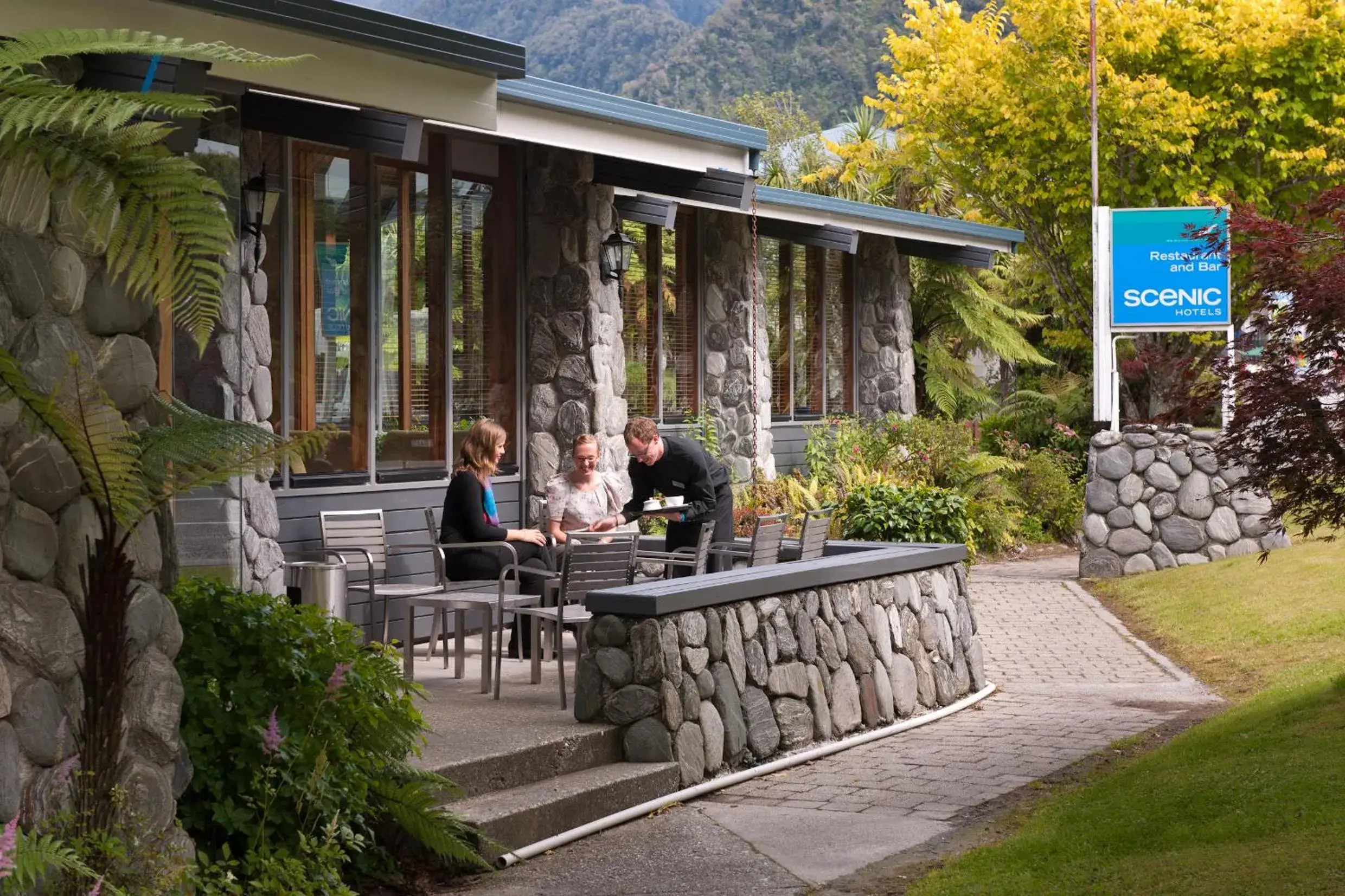 Facade/entrance in Scenic Hotel Franz Josef Glacier Facade/entrance in Scenic Hotel Franz Josef Glacier