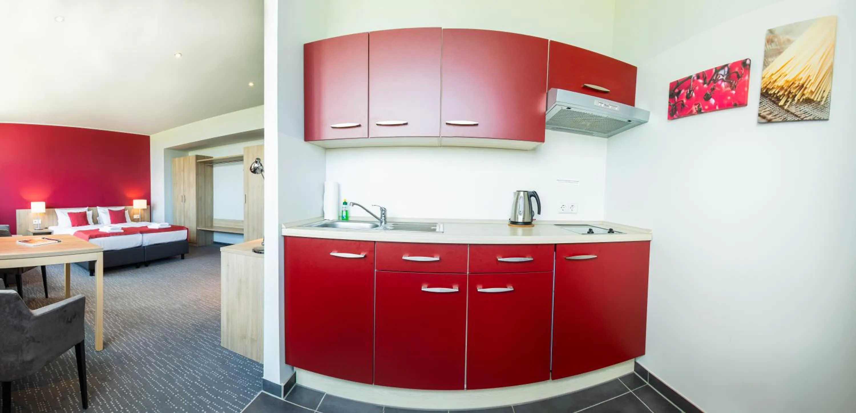 Kitchen or kitchenette in Biendo Hotel