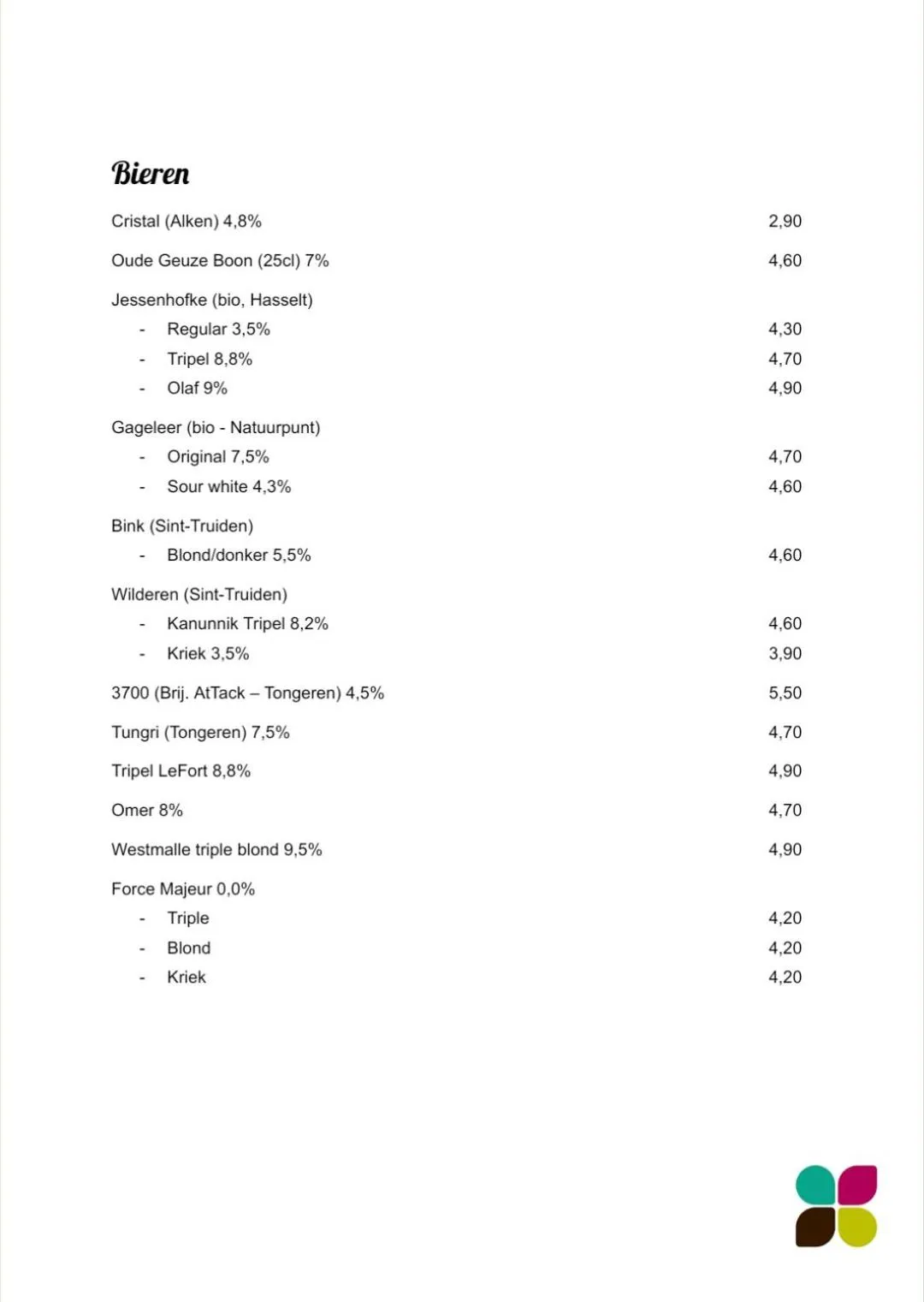 Restaurant/places to eat in De Pastorie