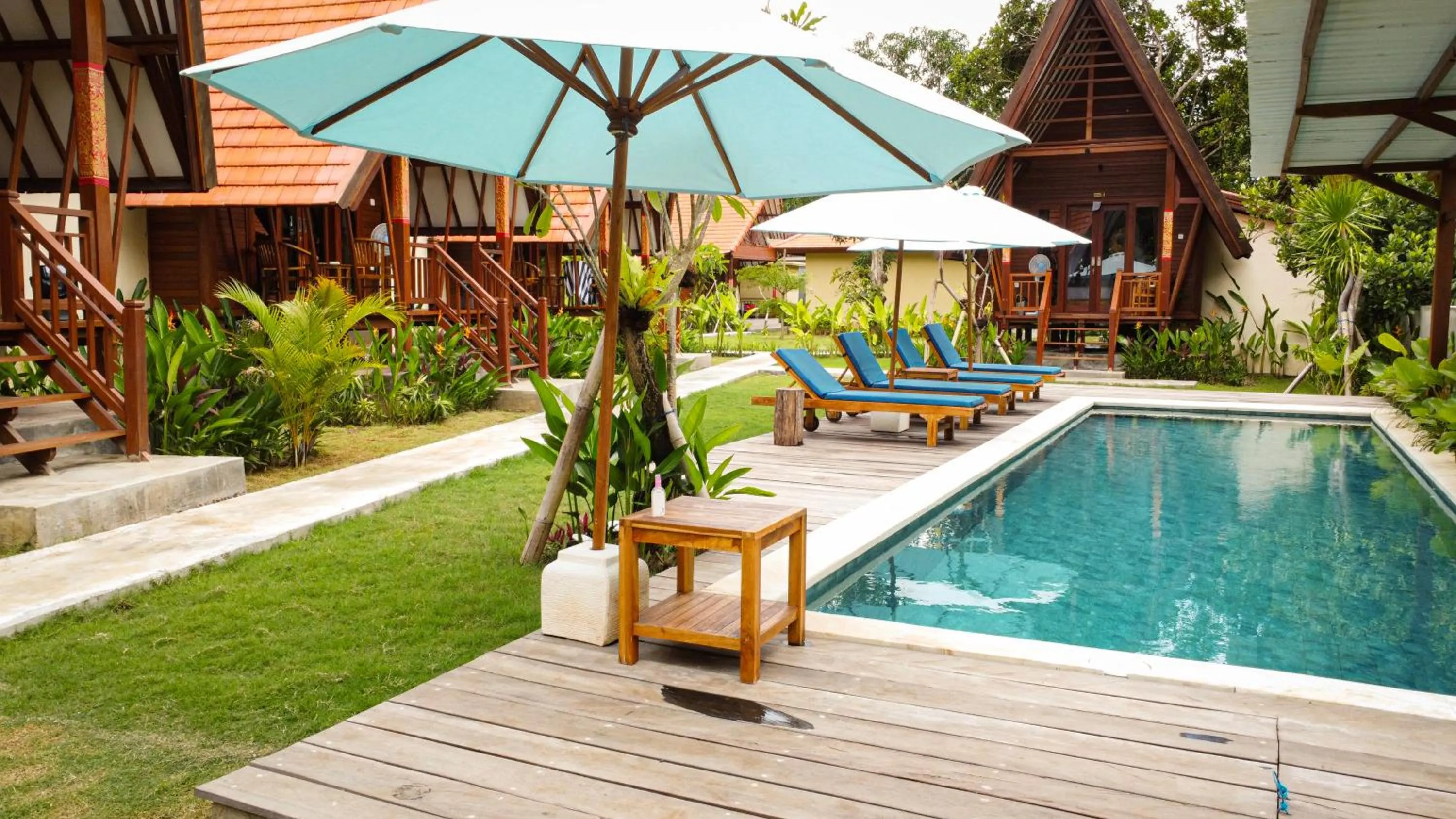 Pool view in Castaway Island Hostel
