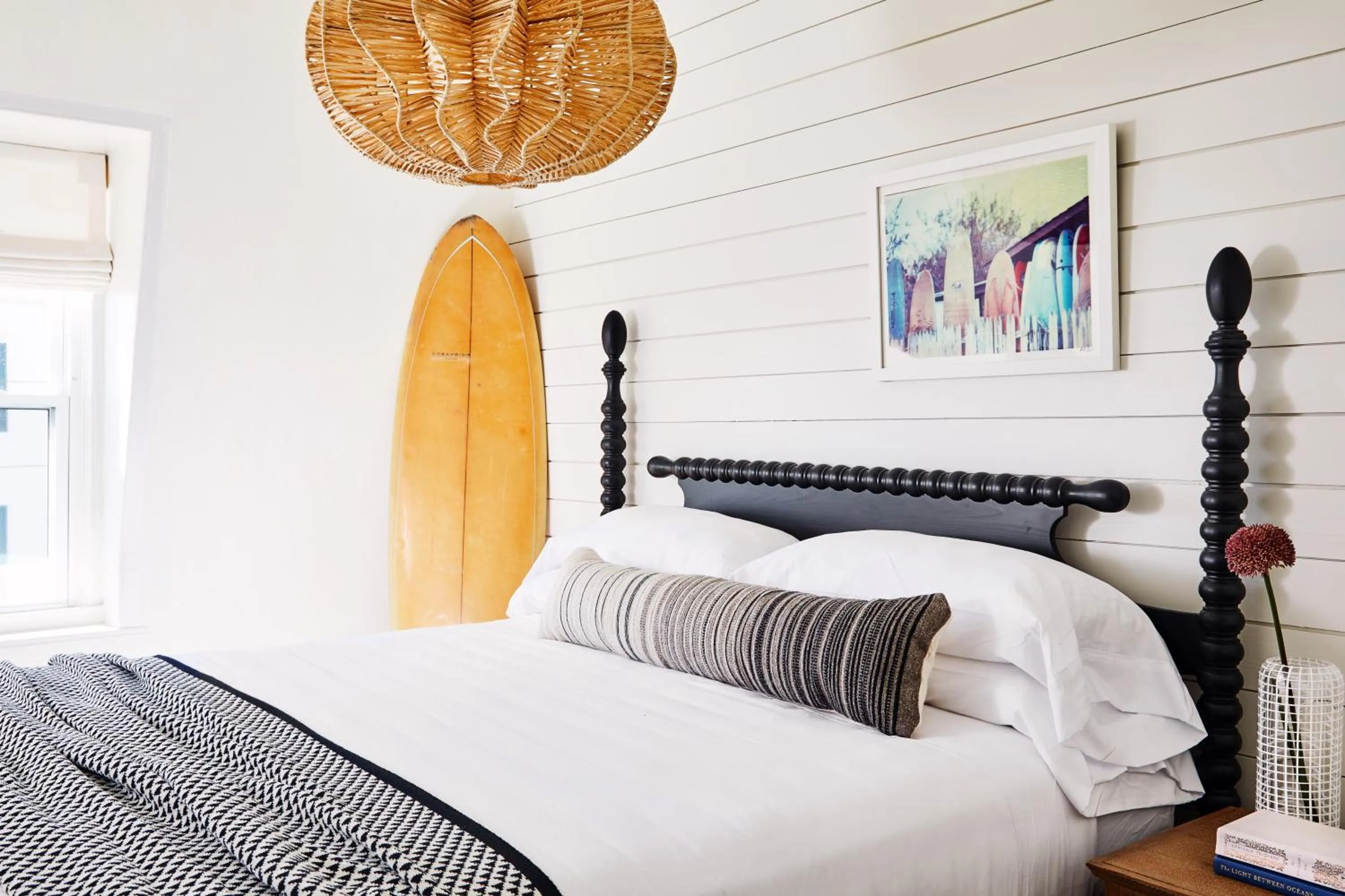 Decorative detail, Bed in Block Island Beach House