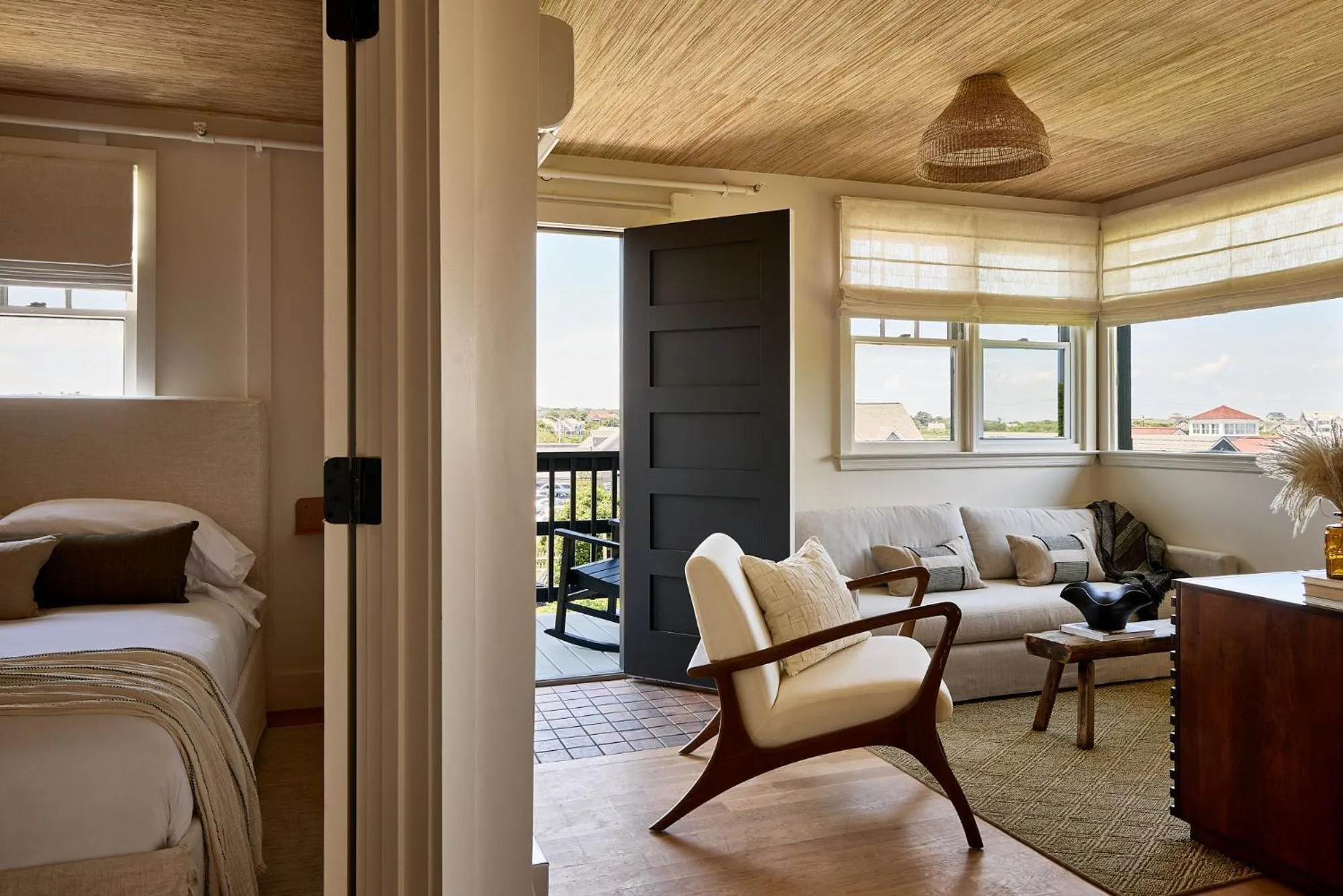 Seating area, Bed in Block Island Beach House