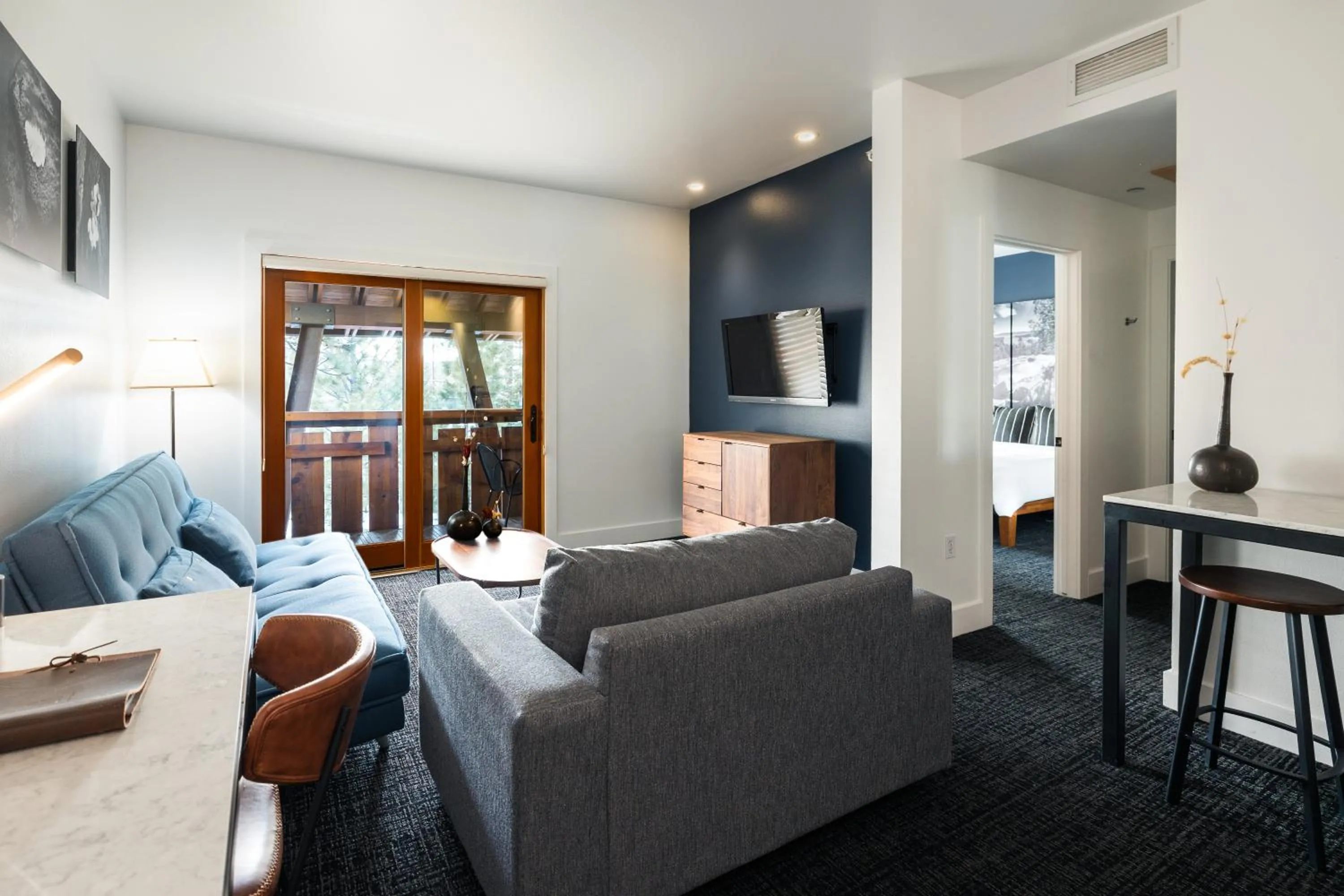 Living room in Gravity Haus Truckee-Tahoe