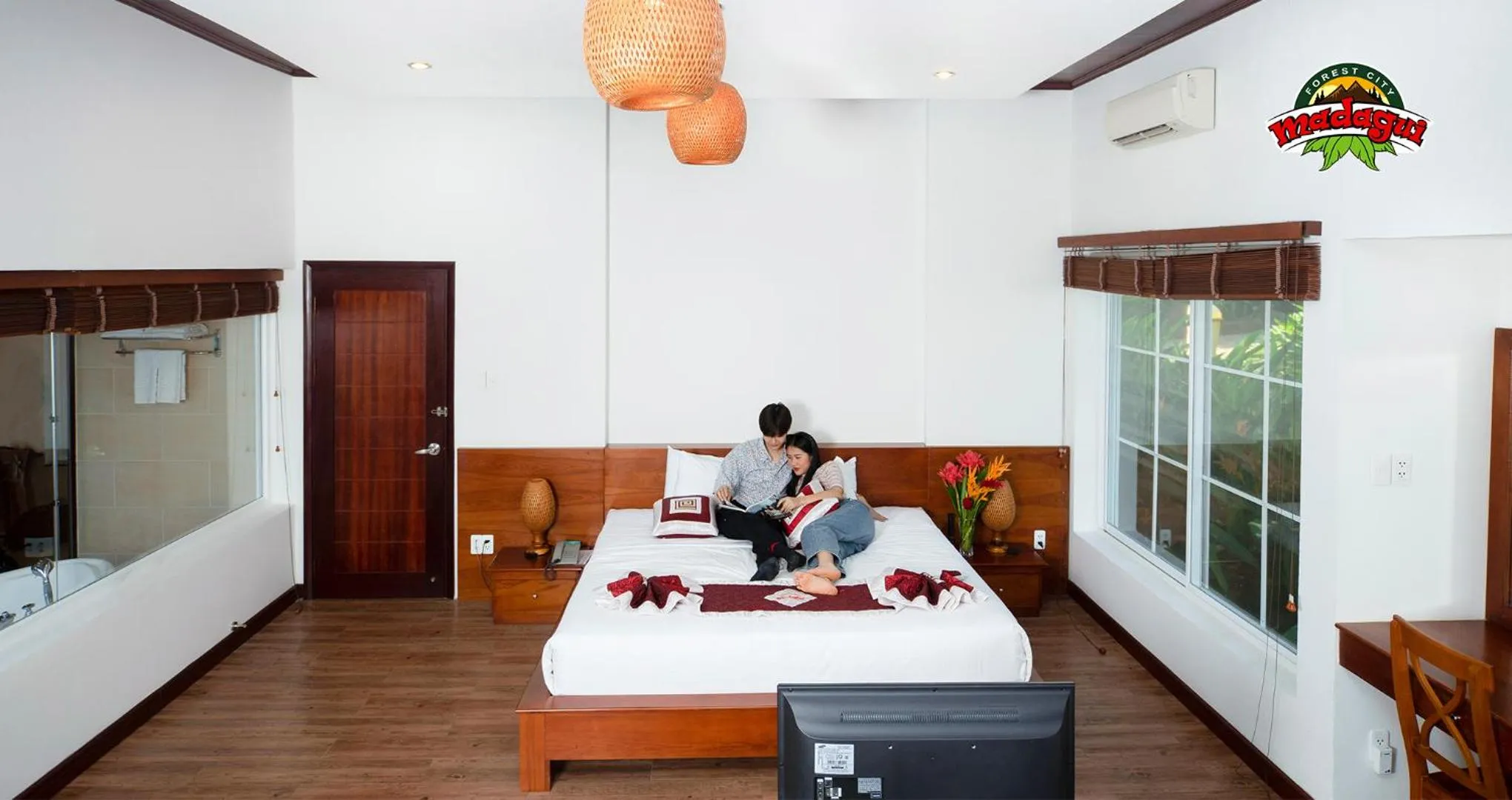 Bedroom, Bed in Madagui Forest City